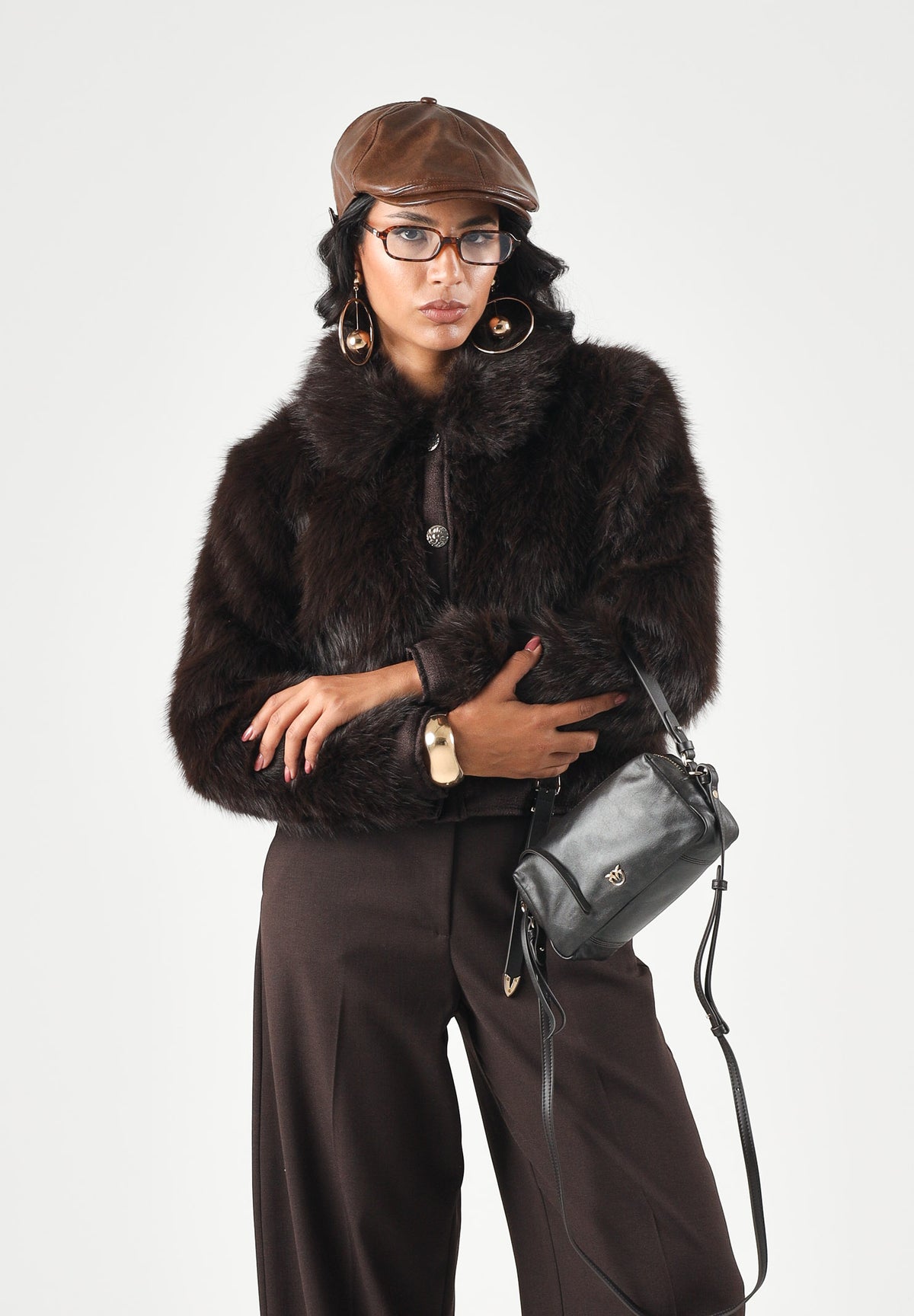 ONLY Eco-pelliccia sintetica marrone scuro da donna 15381285 COBE ONLY