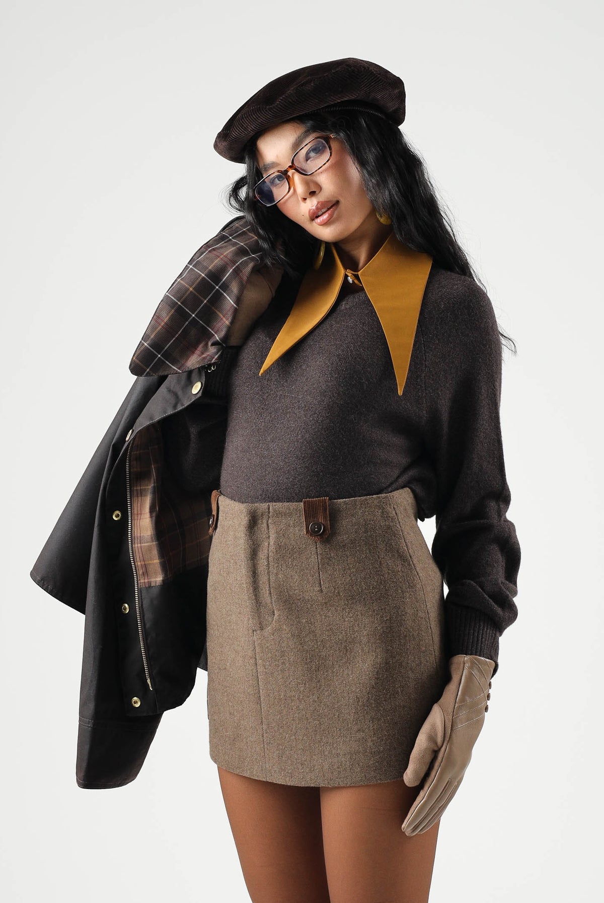 ONLY Maglioncino ONLPRINCESS marrone da donna con maniche raglan e finiture elasticizzate a costine 15381869 CHTO ONLY