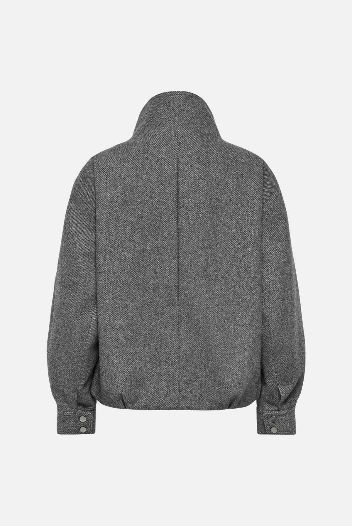 ONLY Cappotto corto ONLASTA HIGH COLLAR Dark Grey Melange grigio scuro da donna, con collo alto, bottoni a pressione e tasche laterali. 15384778 DAGR ONLY