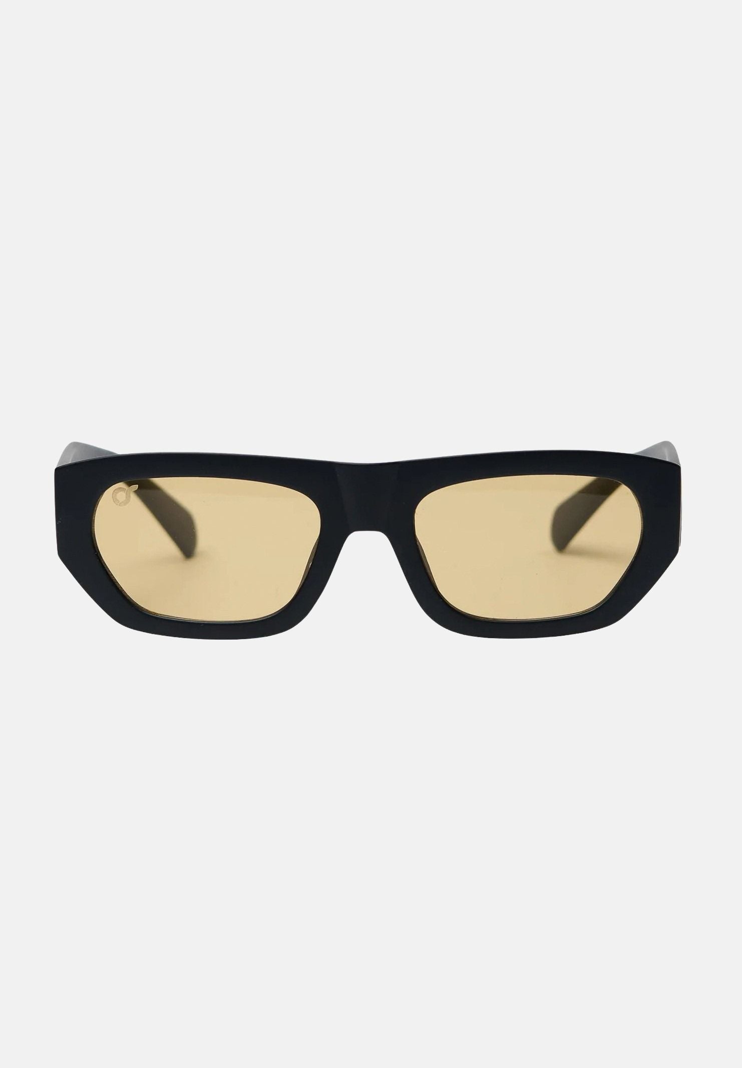 OS SUNGLASSES Occhiali da sole KYOTO, per uomo e donna, con montatura geometrica nera e lenti gialle. OS2074 C02 OS SUNGLASSES
