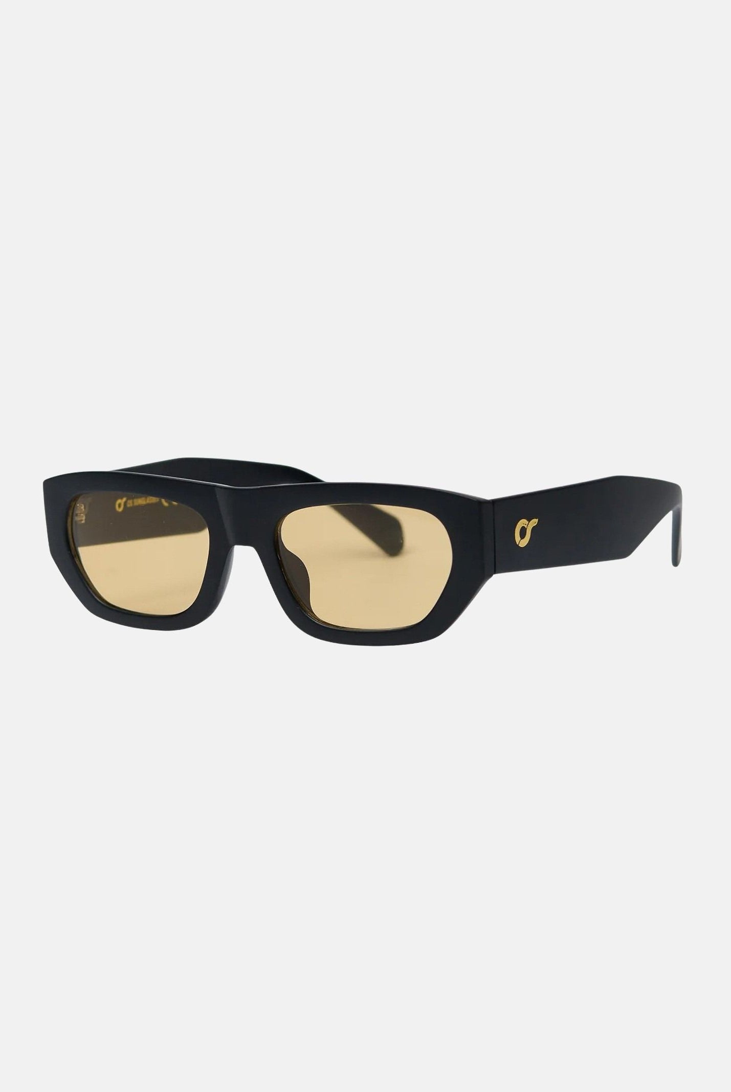 OS SUNGLASSES Occhiali da sole KYOTO, per uomo e donna, con montatura geometrica nera e lenti gialle. OS2074 C02 OS SUNGLASSES