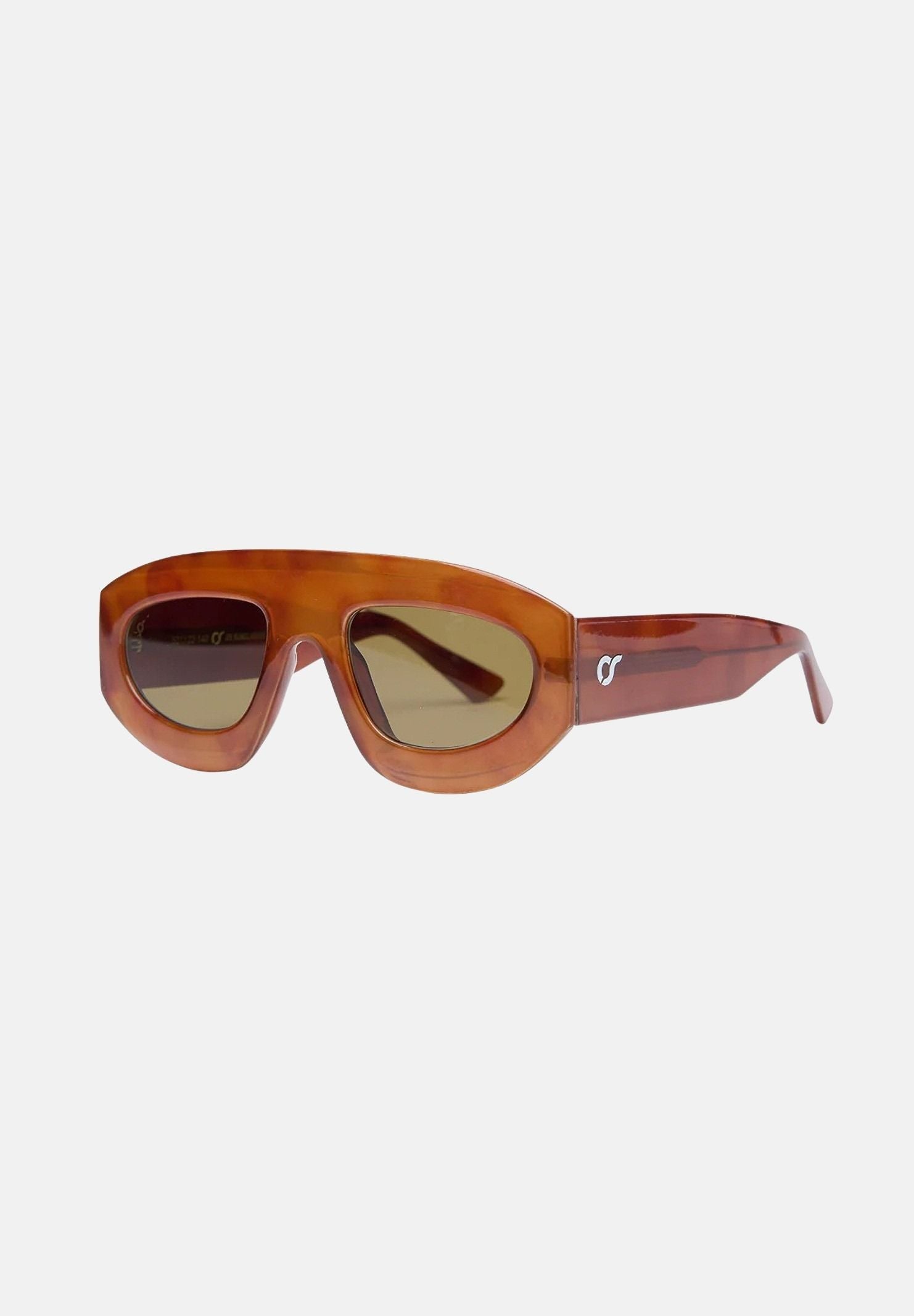OS SUNGLASSES Occhiali da sole OSAKA per uomo e donna, con montatura tinta unita effetto Safari e lenti verdi. OS3002 C01 OS SUNGLASSES