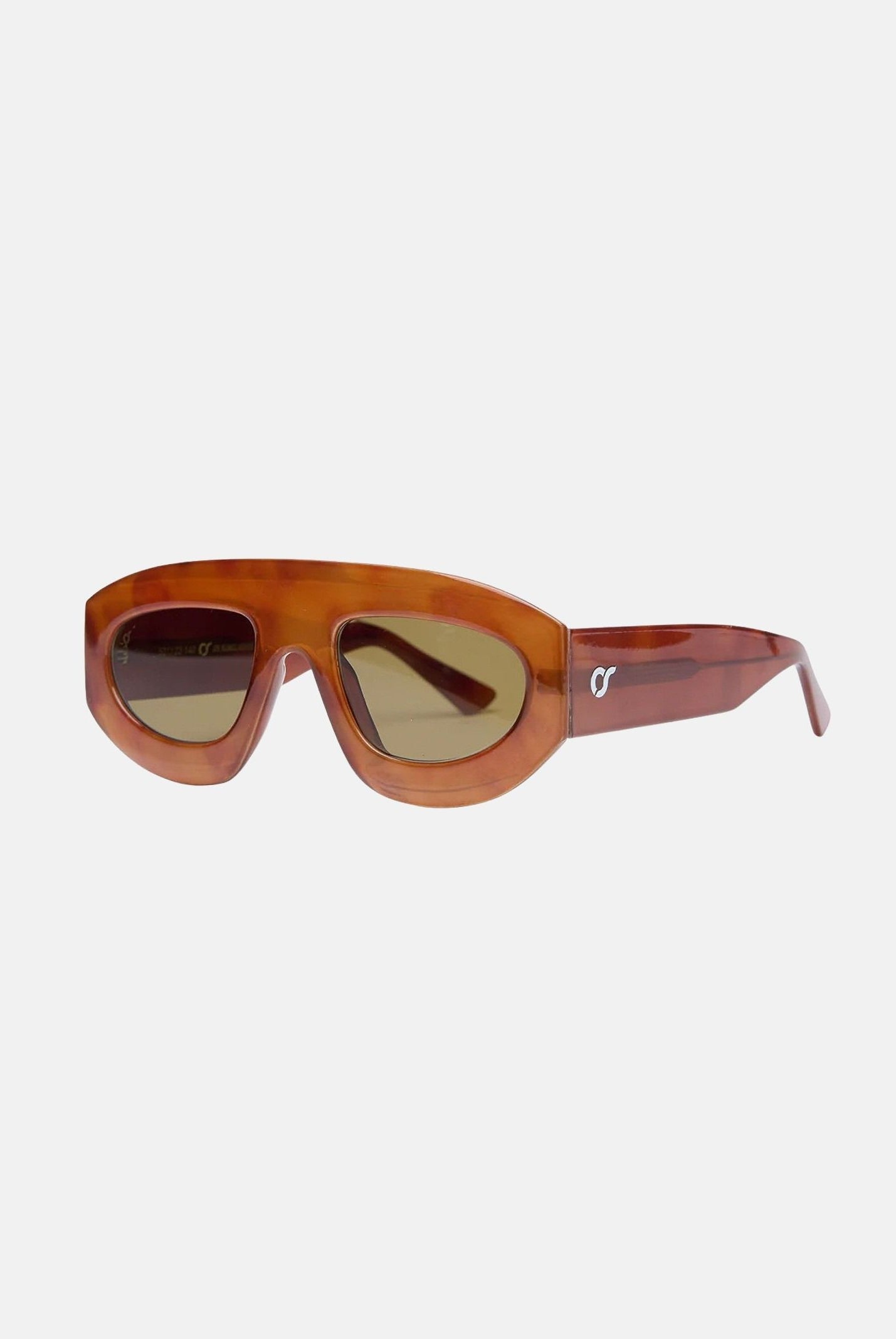 OS SUNGLASSES Occhiali da sole OSAKA per uomo e donna, con montatura tinta unita effetto Safari e lenti verdi. OS3002 C01 OS SUNGLASSES