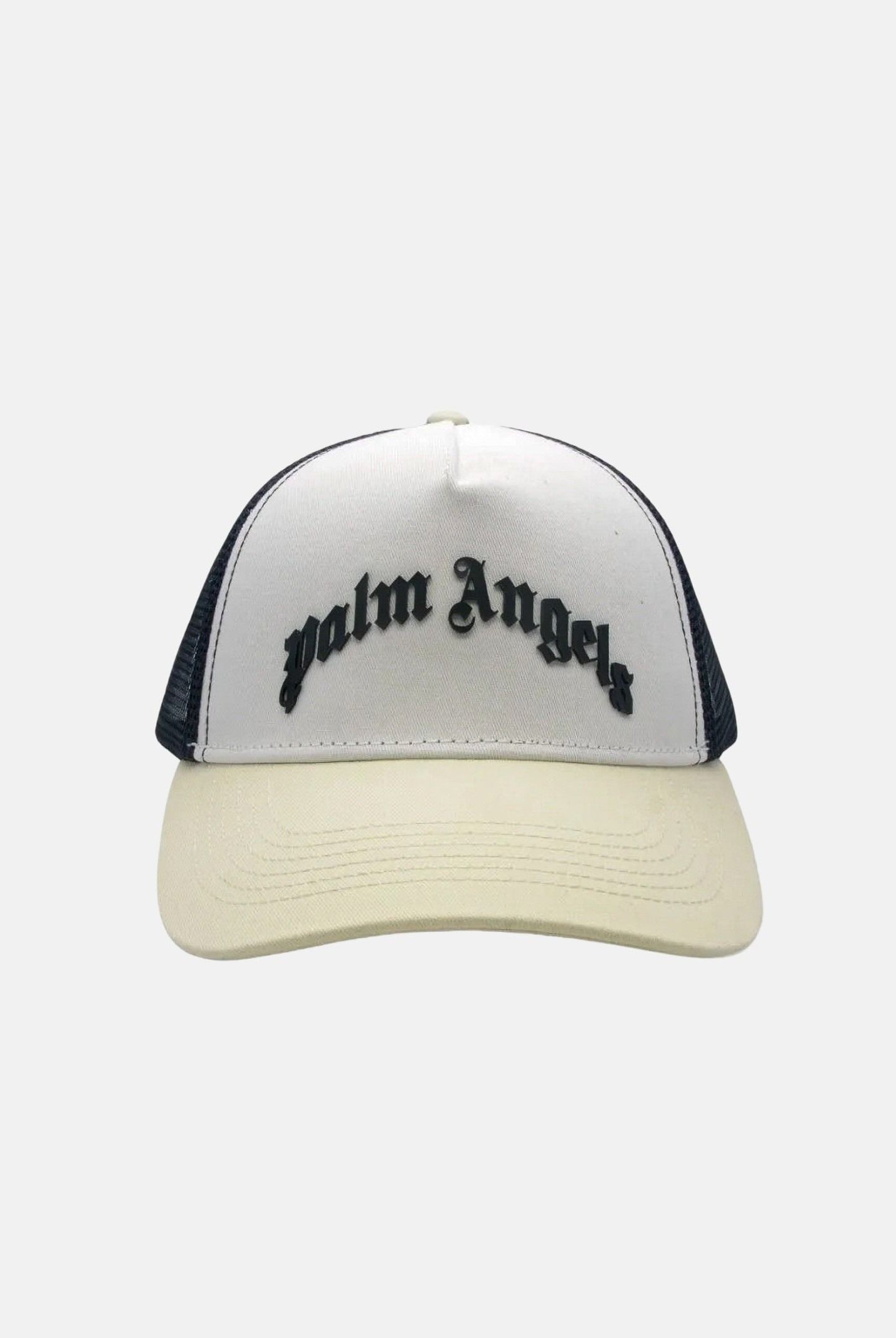 PALM ANGELS Cappello con visiera panna, bianco e nero per uomo e donna con logo BK00CMZ0988 2 PALM ANGELS