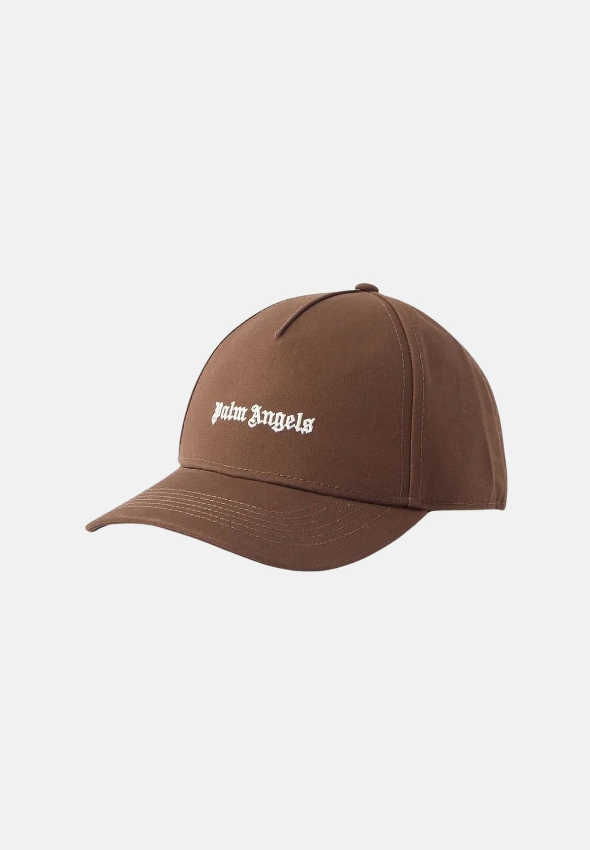 PALM ANGELS Cappello baseball CLASSIC LOGO Brown off white marrone per uomo e donna, in cotone con logo bianco ricamato e visiera curva. BL00COZ1113 V4 PALM ANGELS