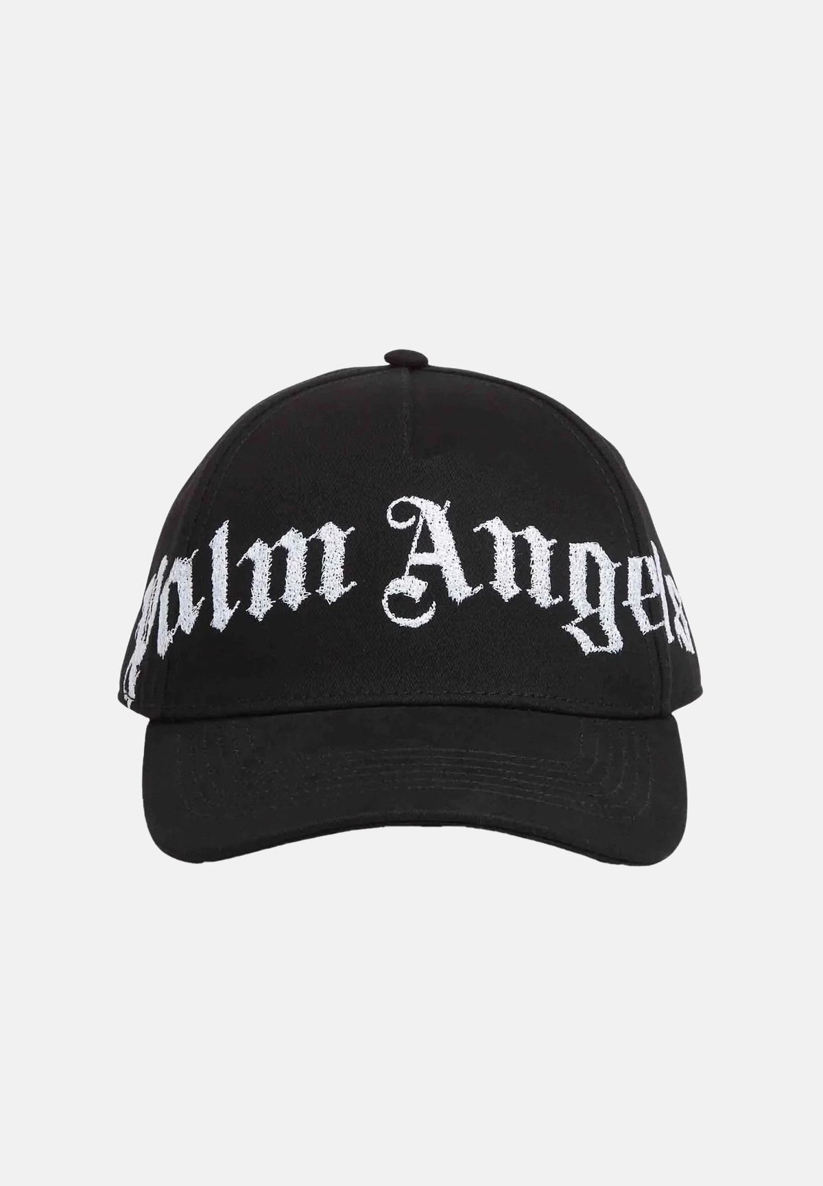 PALM ANGELS Cappello BASEBALL Z1118 Black Off White nero e bianco per uomo e donna, con logo gotico ricamato e visiera curva.<BR/> BL00COZ1118 V1 PALM ANGELS