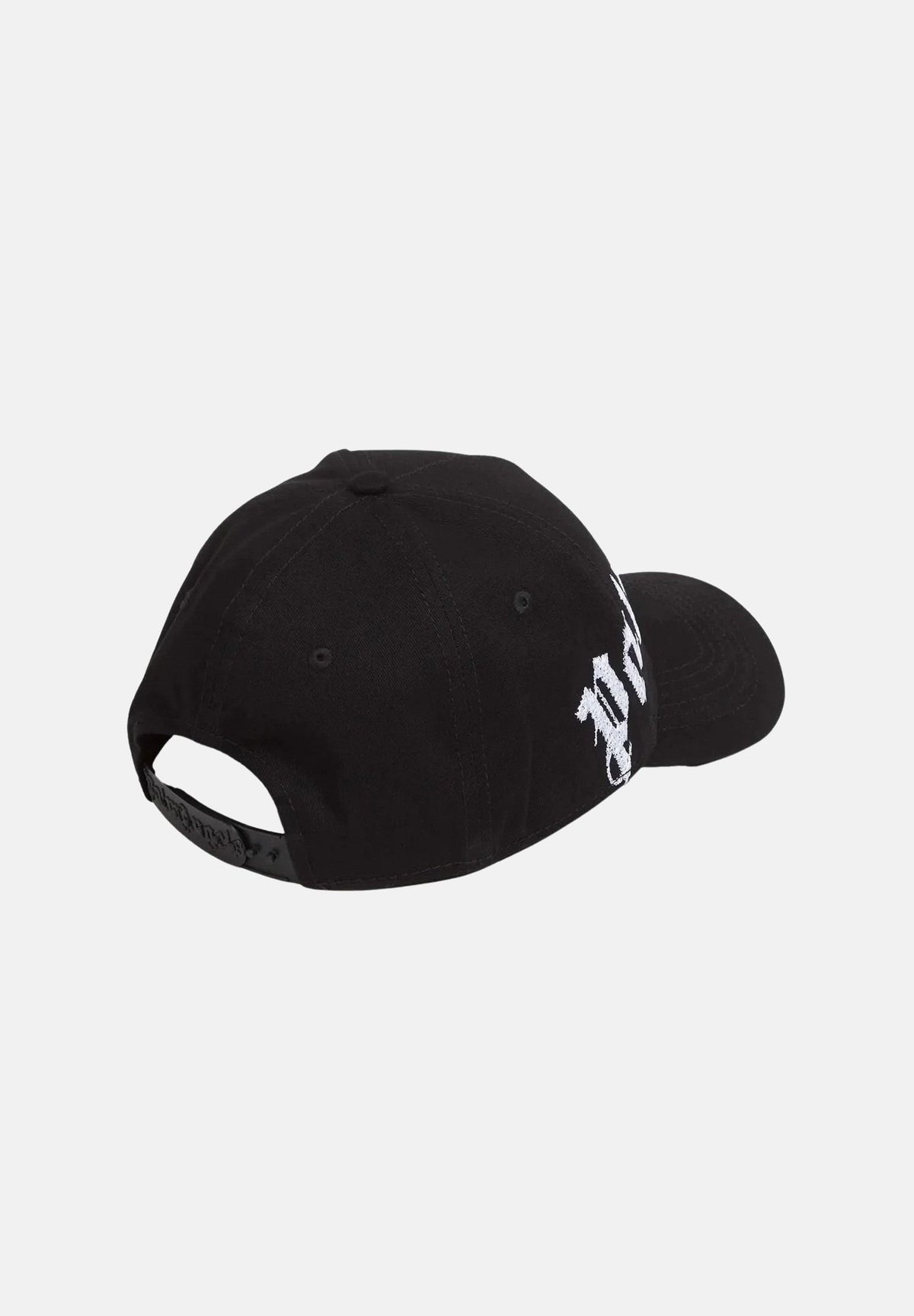 PALM ANGELS Cappello BASEBALL Z1118 Black Off White nero e bianco per uomo e donna, con logo gotico ricamato e visiera curva.<BR/> BL00COZ1118 V1 PALM ANGELS