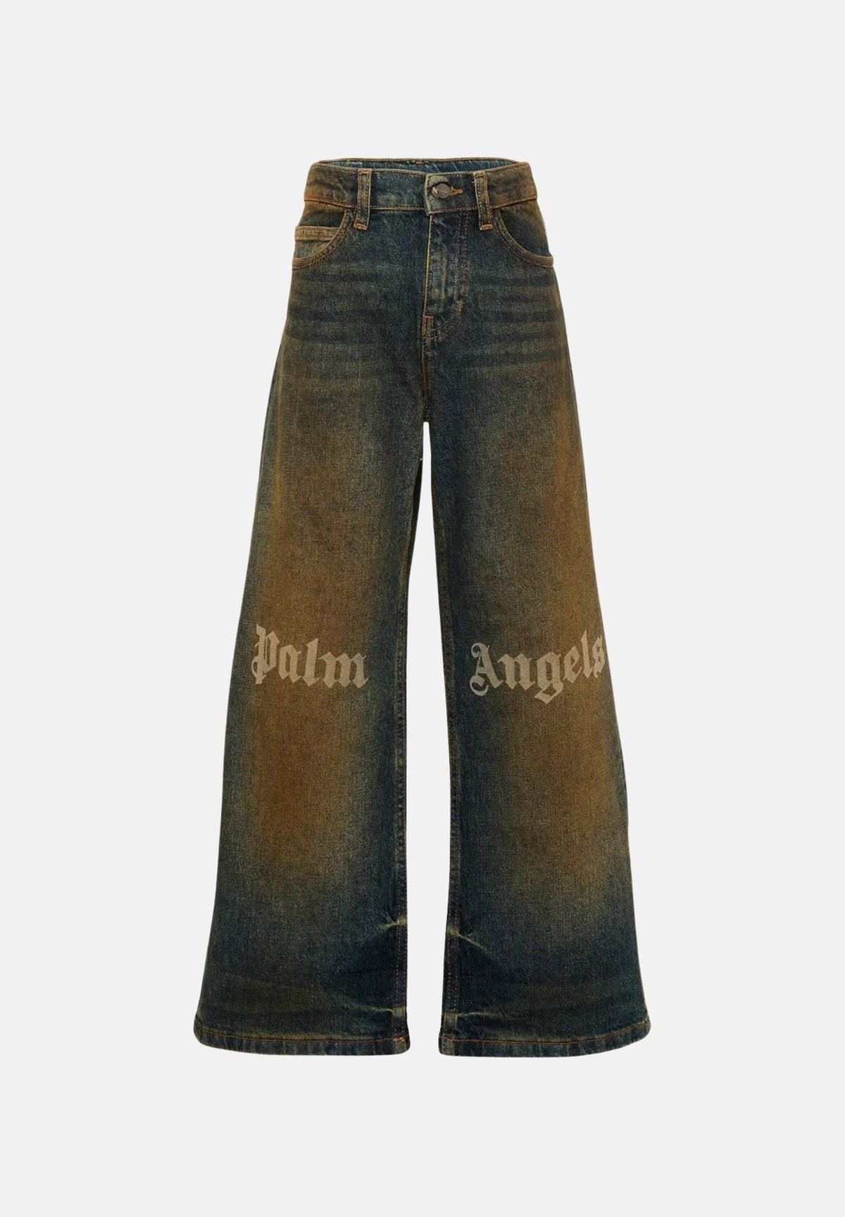 PALM ANGELS Jeans denim blu per donna, ragazza e bambina con passanti per cintura, modello cinque tasche F6PAJBDP068 126 PALM ANGELS
