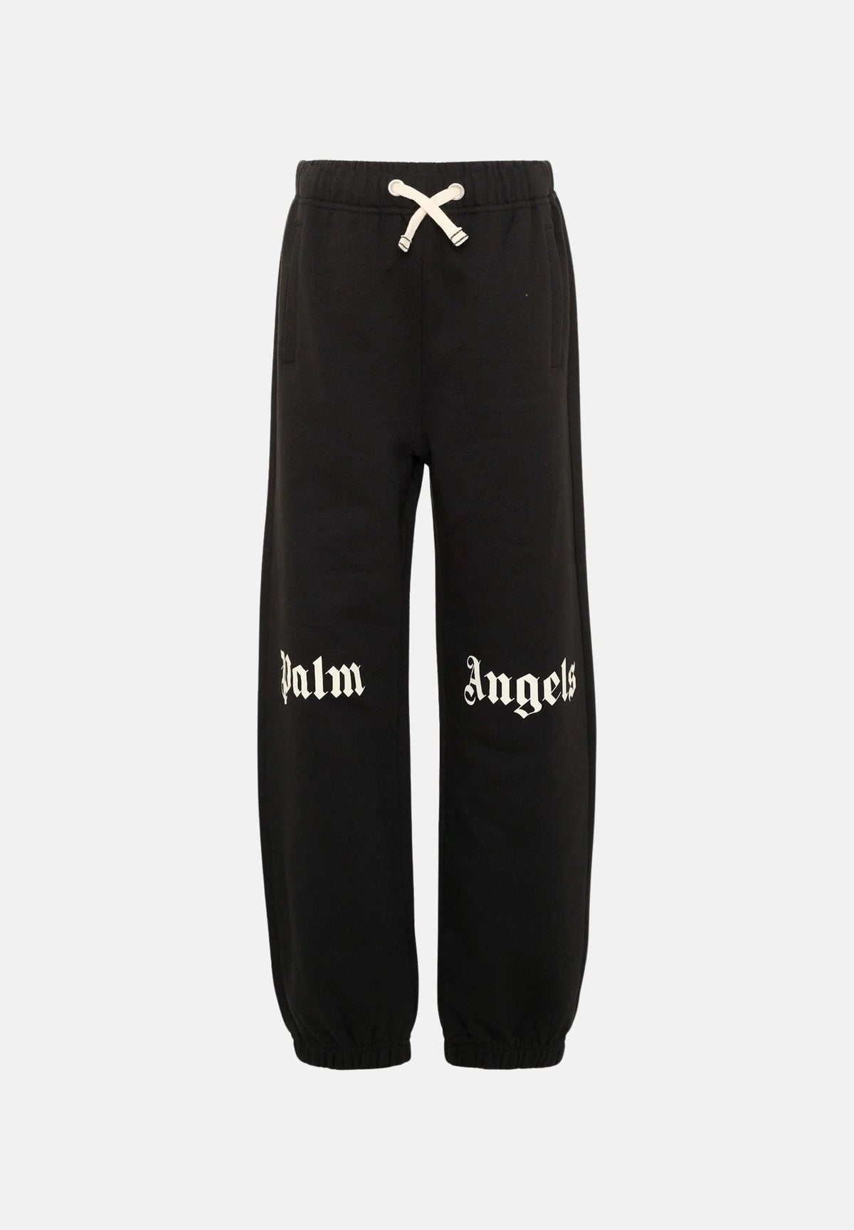 PALM ANGELS Pantaloni neri per donna, ragazza e bambina con vita elasticizzata regolabile con coulisse a contrasto F6PAJBFP016 110 PALM ANGELS