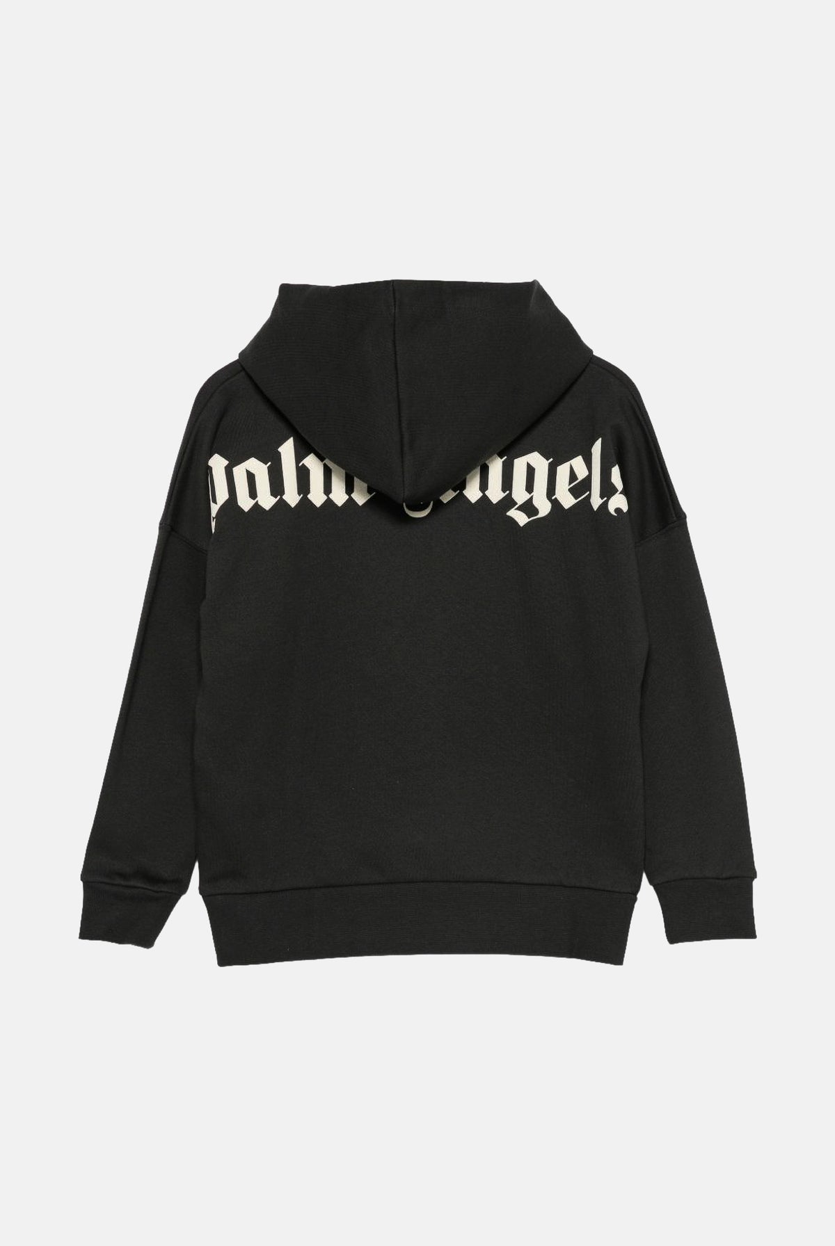 PALM ANGELS Felpa BEAR HOODIE nera per donna, ragazza e bambina con cappuccio fisso, tasca a marsupio e logo stampato a contrasto F6PAJBHS011 110 PALM ANGELS