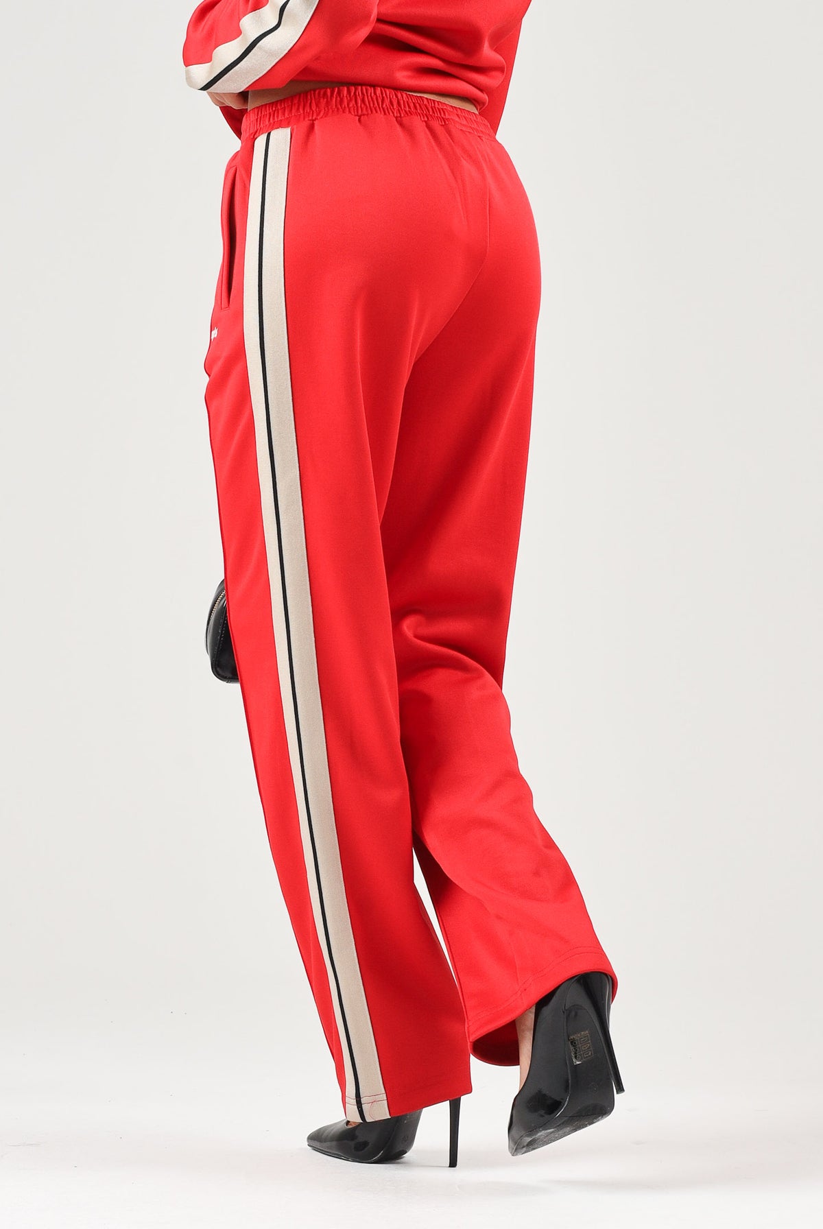 PALM ANGELS Pantalone rosso per donna, ragazza e bambina con bande laterali bianche F6PAJBPA029 040 PALM ANGELS
