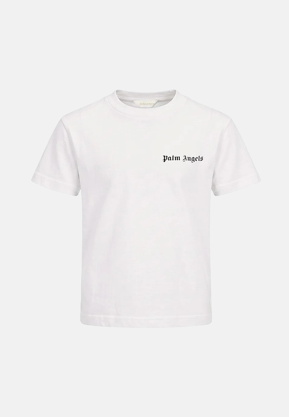 PALM ANGELS T-shirt manica corta LOGO bianca cocco per donna, ragazza e bambina con logo stampato a contrasto. F6PAJBTH017 412 PALM ANGELS