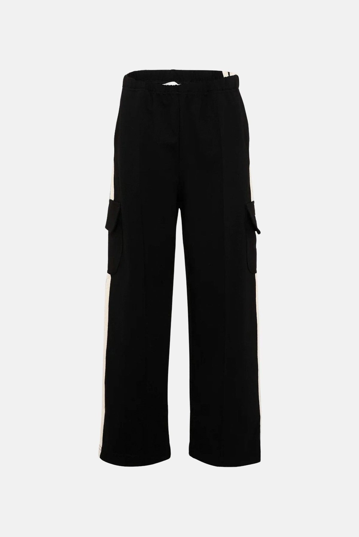 PALM ANGELS Pantaloni cargo neri per donna, ragazza e bambina con tasche applicate e logo stampato. F6PAJGFP040 110 PALM ANGELS
