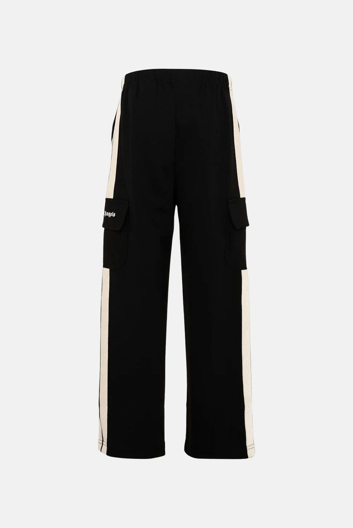 PALM ANGELS Pantaloni cargo neri per donna, ragazza e bambina con tasche applicate e logo stampato. F6PAJGFP040 110 PALM ANGELS