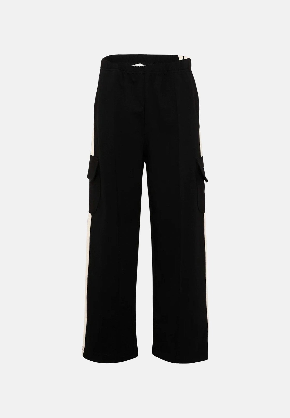PALM ANGELS Pantaloni cargo neri per donna, ragazza e bambina con tasche applicate e logo stampato. F6PAJGFP040 110 PALM ANGELS