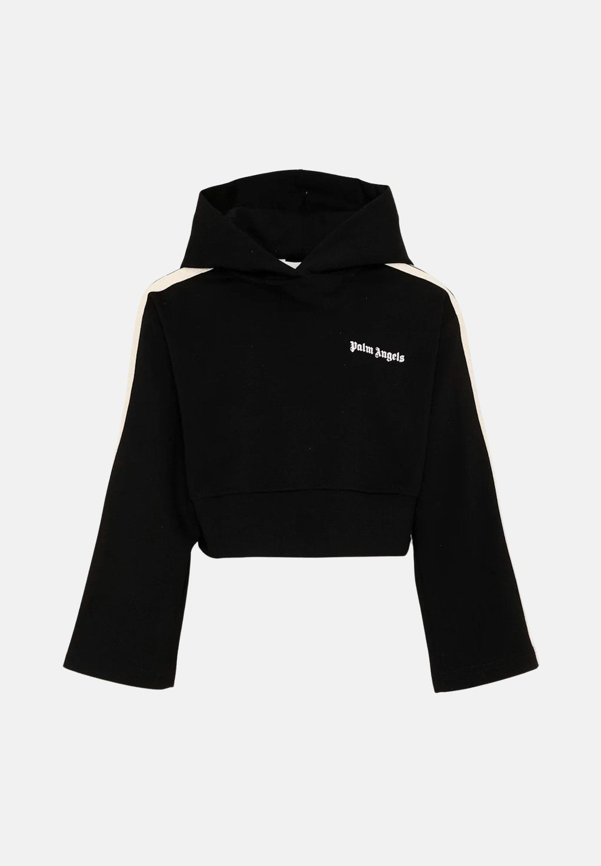PALM ANGELS Felpa con cappuccio nera per donna, ragazza e bambina con logo stampato a contrasto sul petto. F6PAJGHS039 110 PALM ANGELS