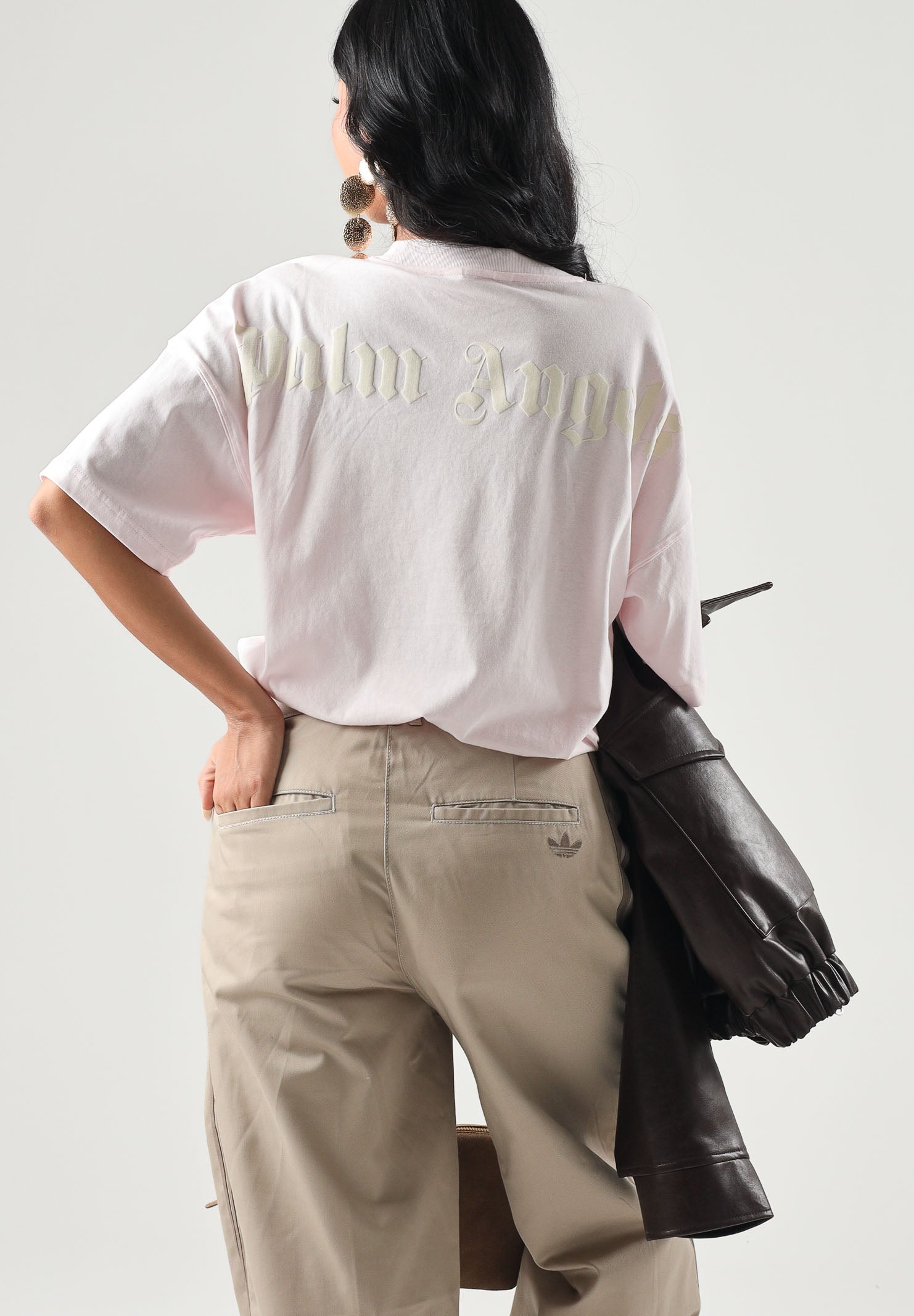 PALM ANGELS T-shirt OVERSIZED CLASSIC TEE rosa per donna, ragazza e bambina con collo alto e vestibilità ampie F6PAJGTH064 042 PALM ANGELS