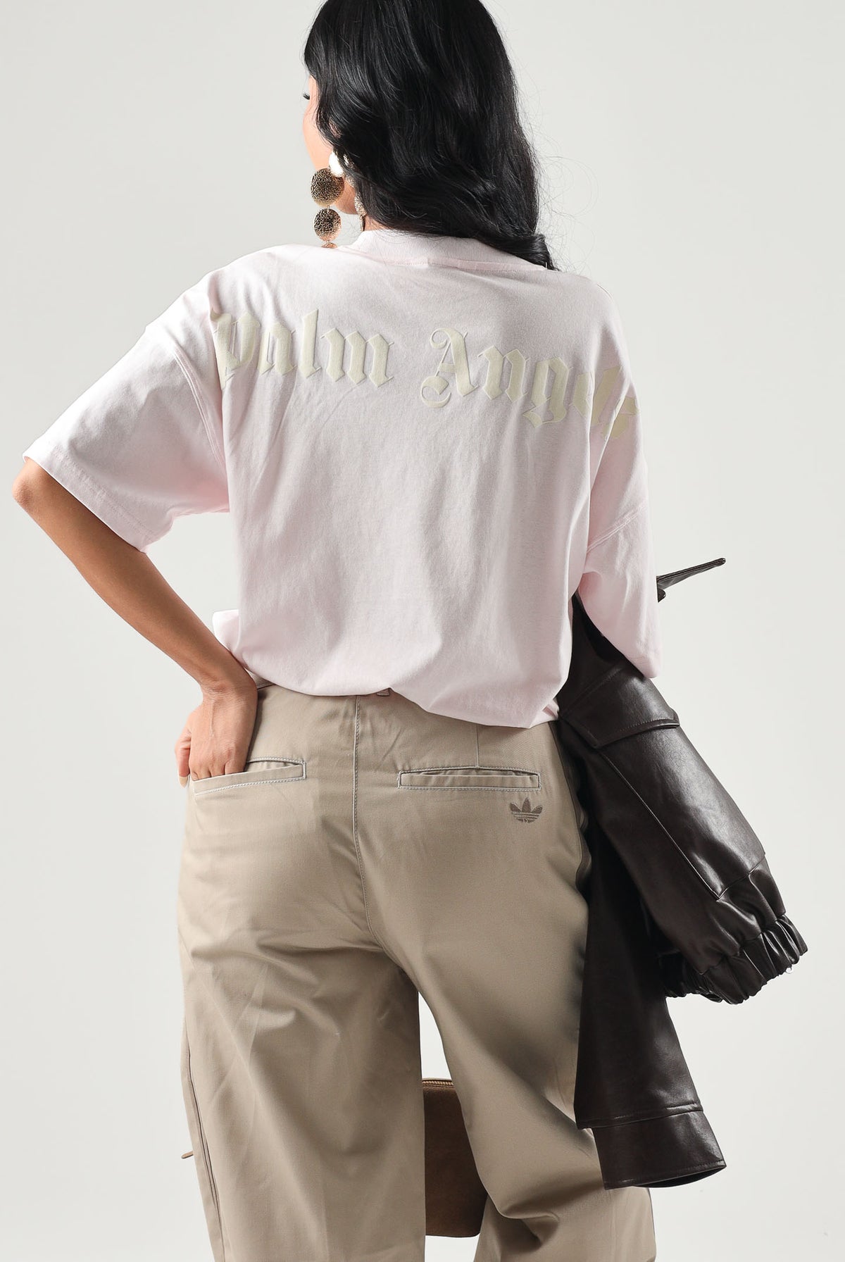 PALM ANGELS T-shirt manica corta OVERSIZED CLASSIC TEE rosa per donna, ragazza e bambina con collo alto e vestibilità ampie F6PAJGTH064 042 PALM ANGELS