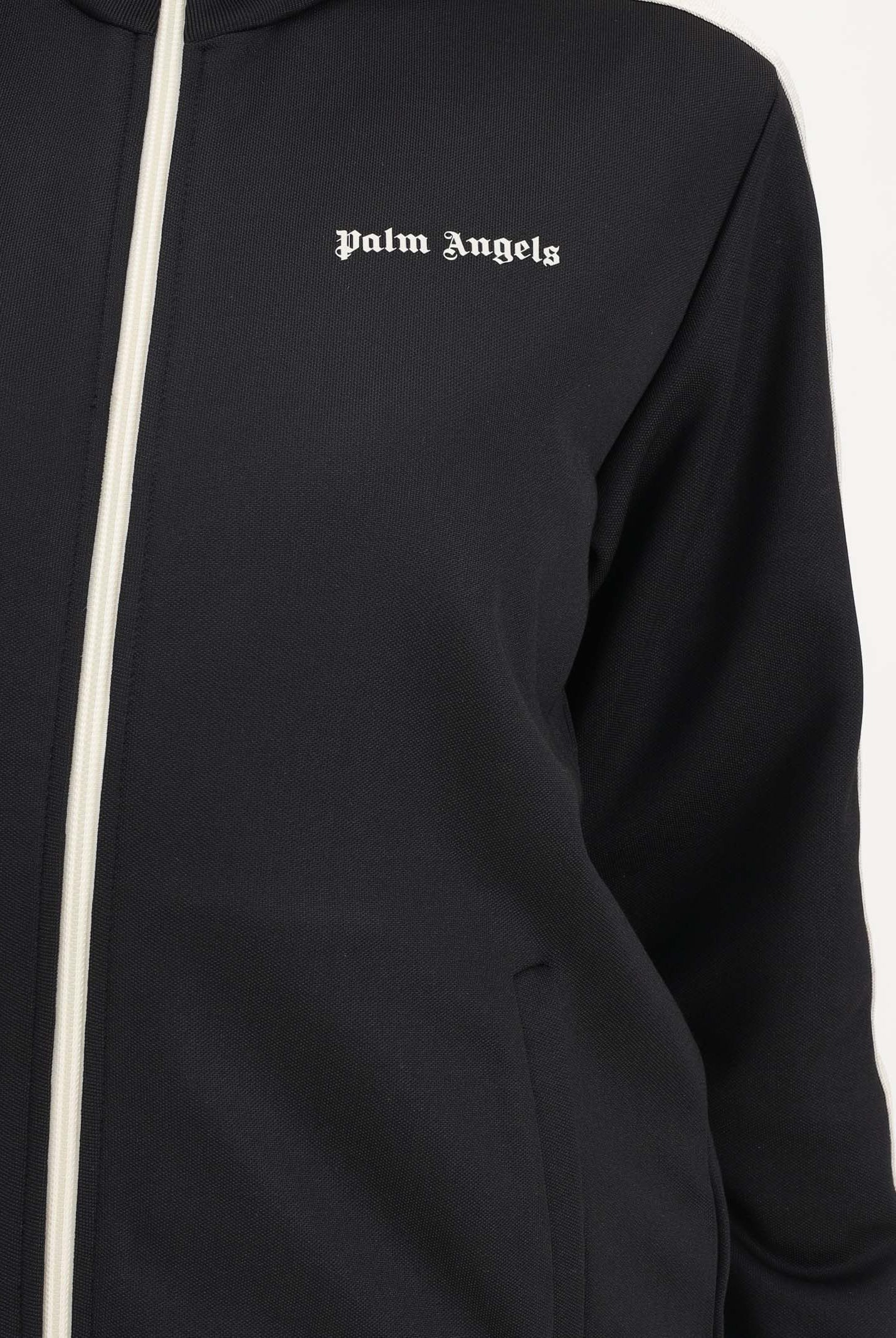 PALM ANGELS Felpa con zip nera per donna, ragazzi e bambini con logo PBBD002S26FAB001 110 PALM ANGELS