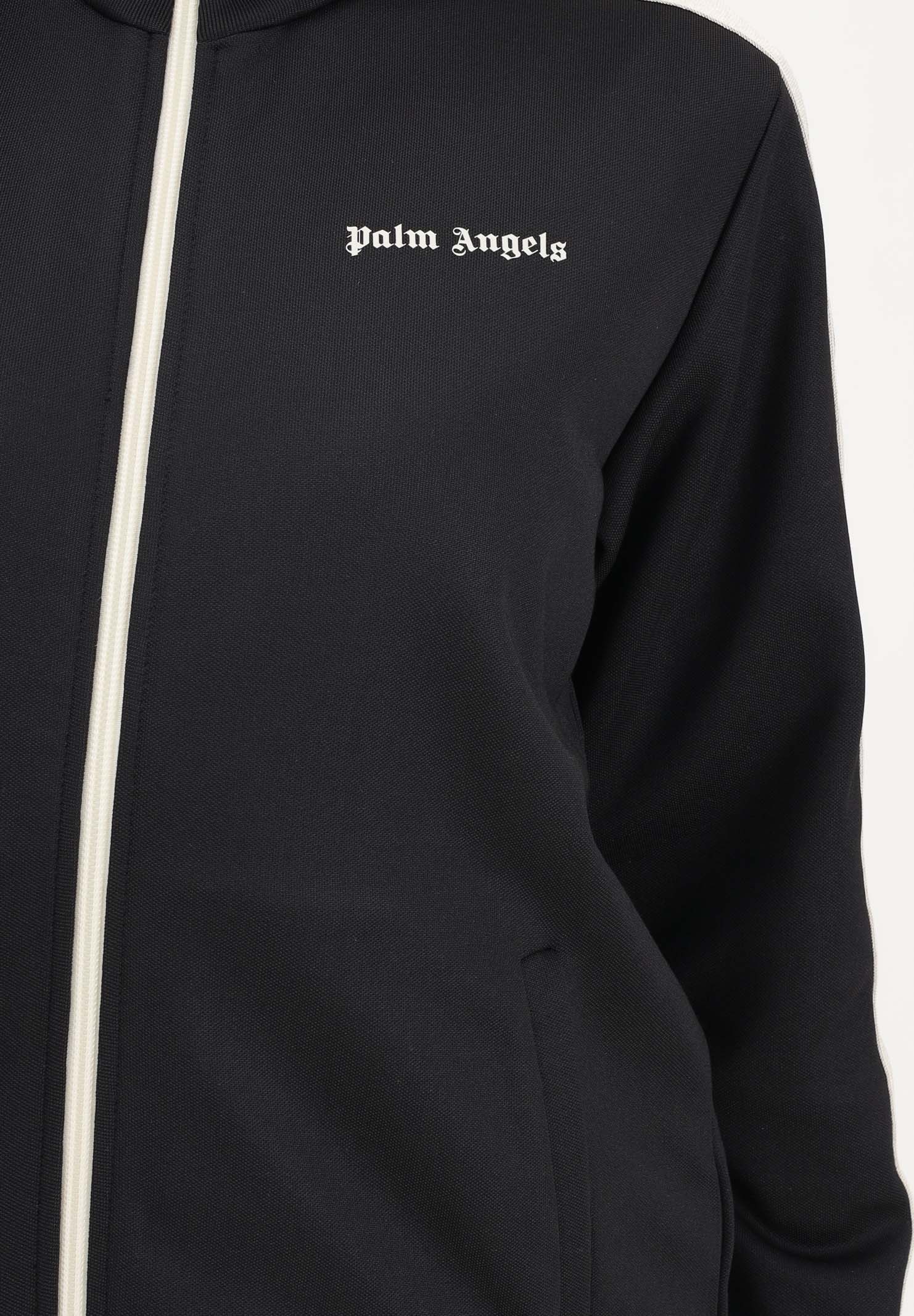 PALM ANGELS Felpa con zip nera per donna, ragazzi e bambini con logo PBBD002S26FAB001 110 PALM ANGELS