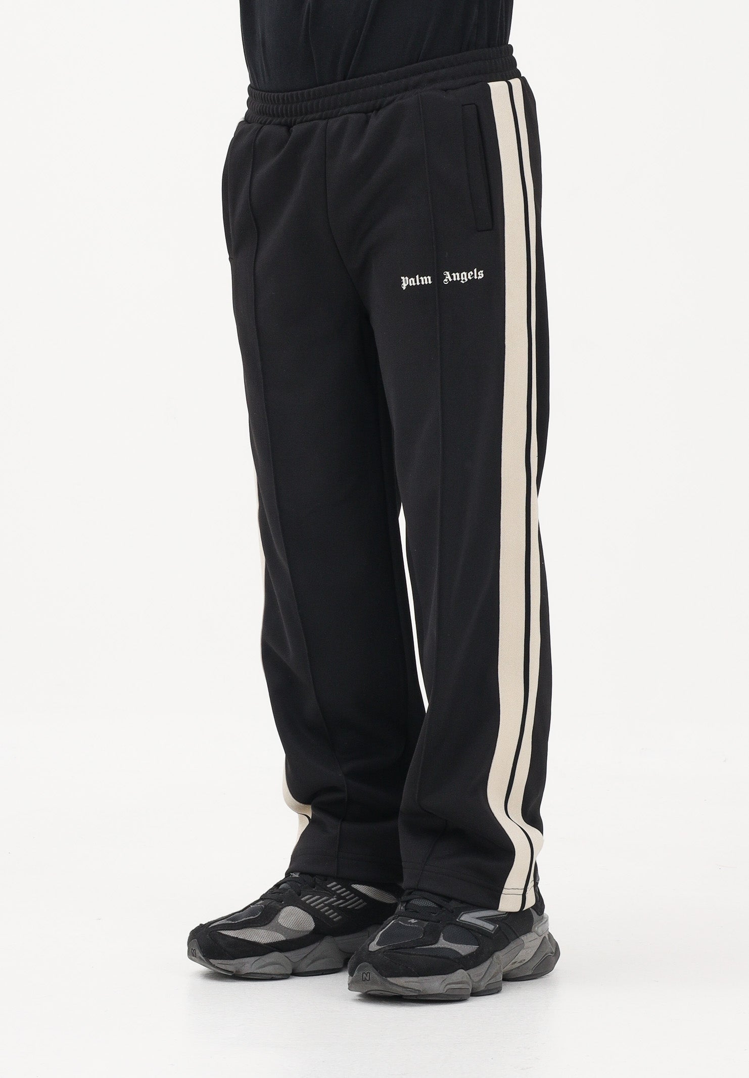 PALM ANGELS Pantalone sportivo nero per donna, ragazzi e bambini con logo PBCJ002S26FAB001 110 PALM ANGELS