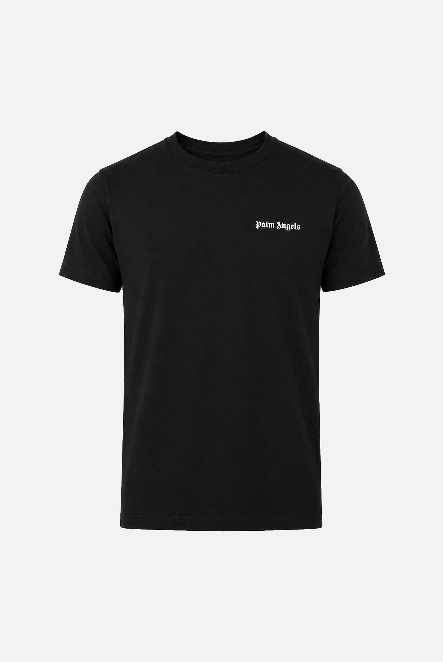 PALM ANGELS T-shirt manica corta black-nero da uomo, con logo minimal sul petto PLA1UMBTS01BI BL PALM ANGELS