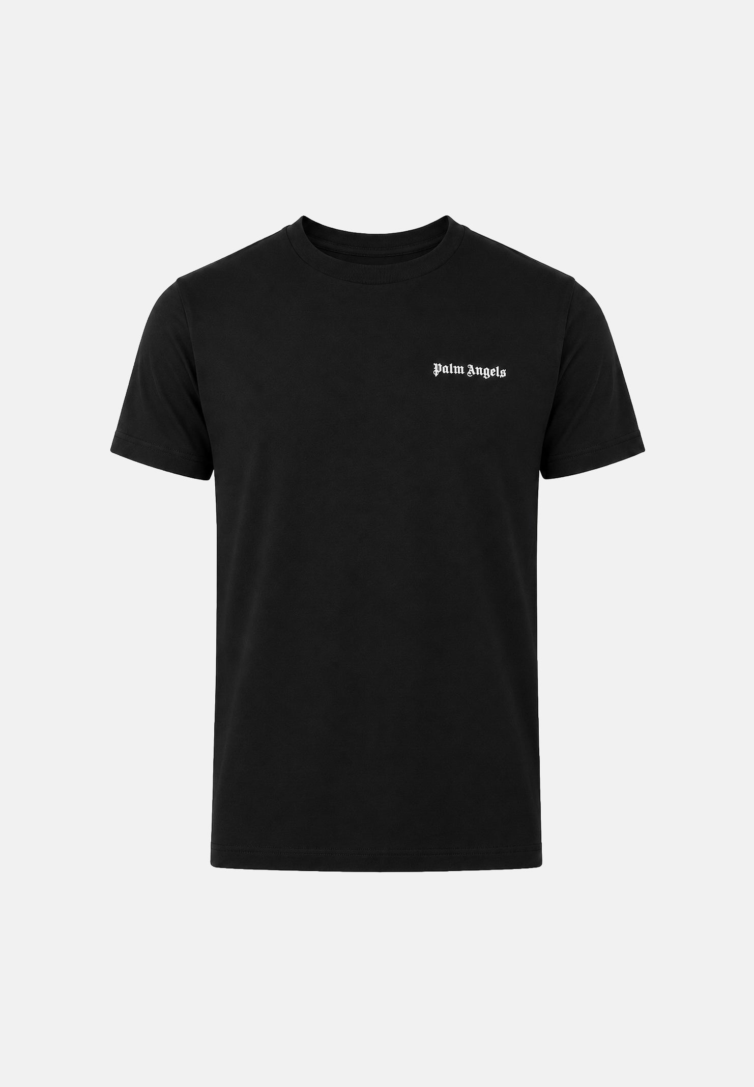 PALM ANGELS T-shirt manica corta black-nero da uomo, con logo minimal sul petto PLA1UMBTS01BI BL PALM ANGELS