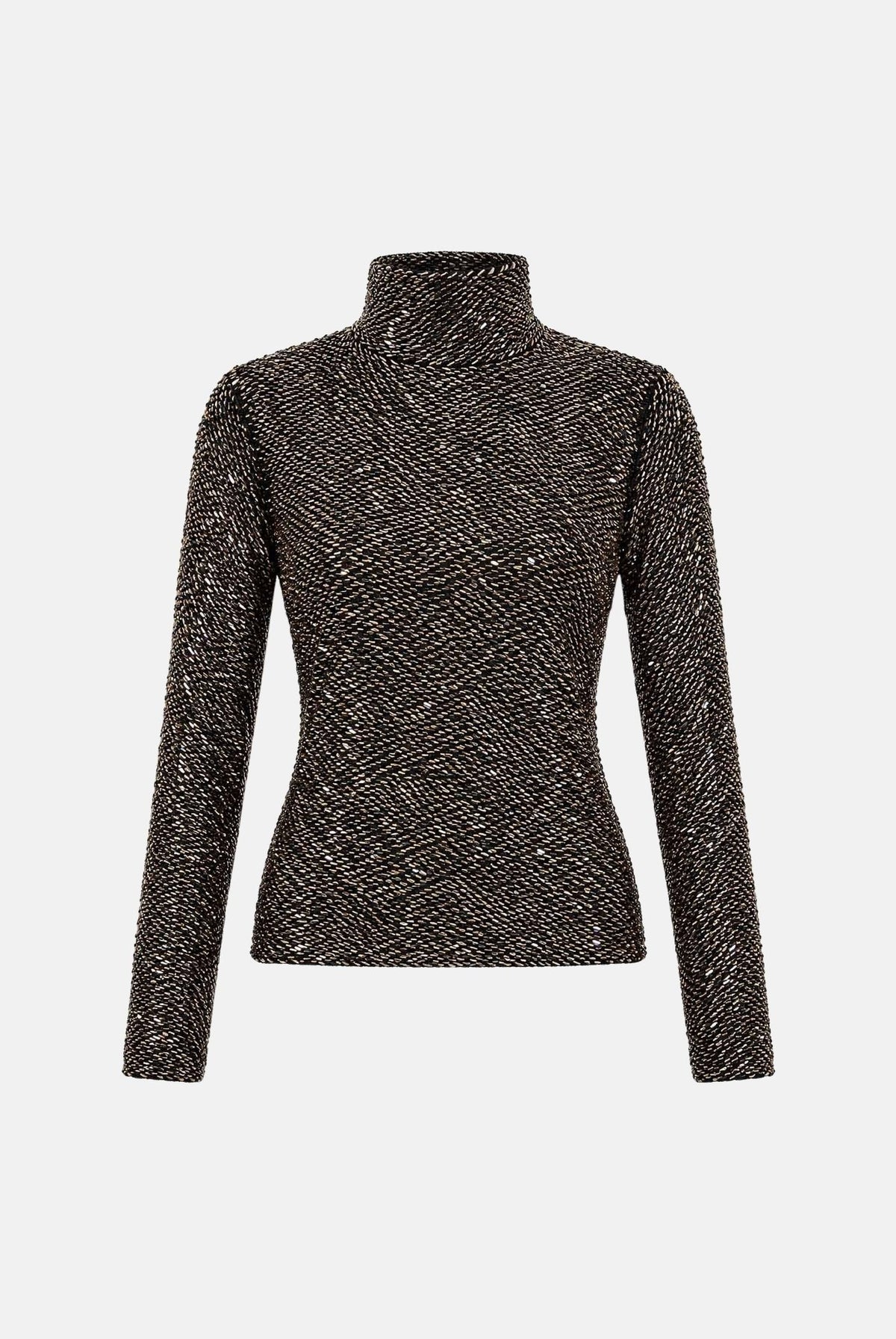 PATRIZIA PEPE Maglia manica lunga all-over paillettes nera e bronzo per donna 2M0049J0090 J391 PATRIZIA PEPE