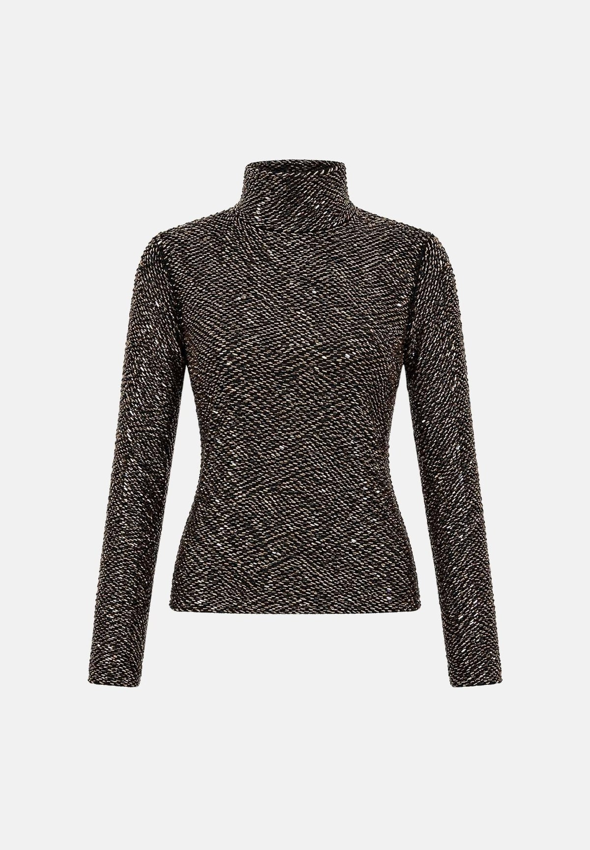 PATRIZIA PEPE Maglia manica lunga all-over paillettes nera e bronzo per donna 2M0049J0090 J391 PATRIZIA PEPE
