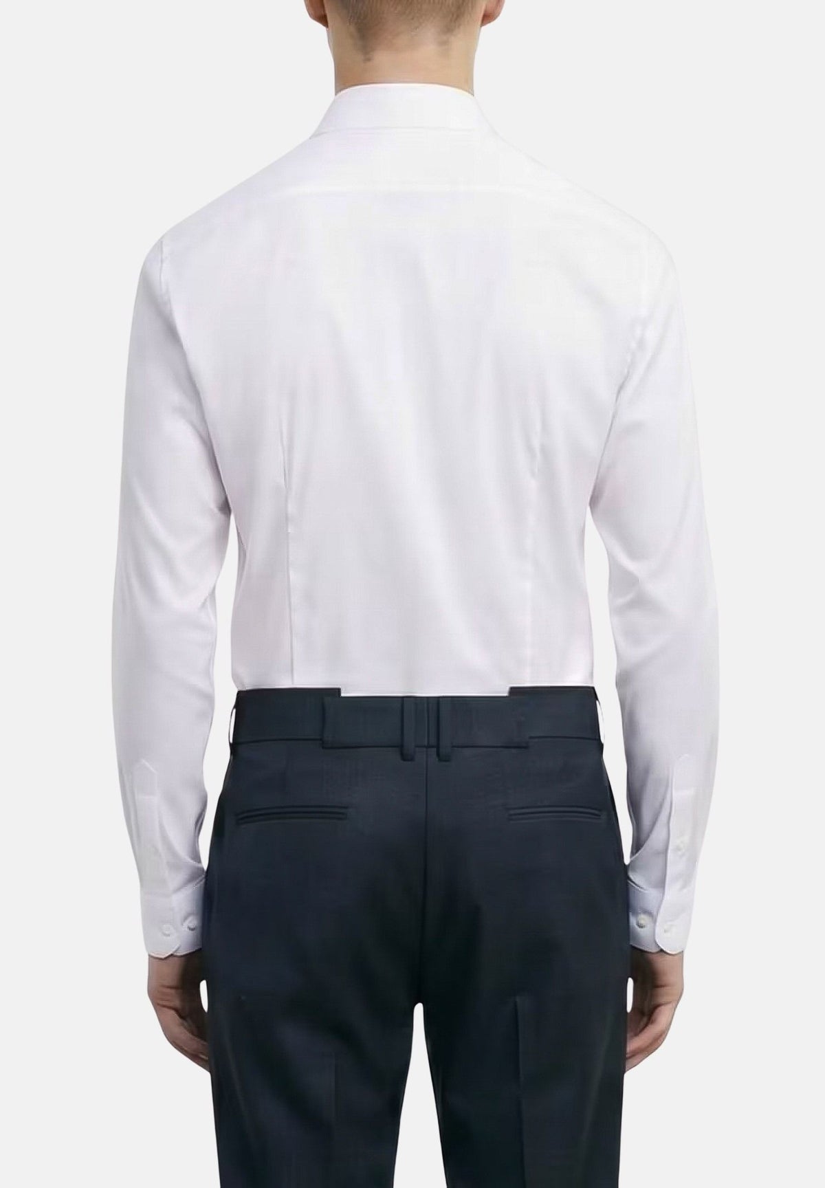 PATRIZIA PEPE Camicia a manica lunga bianca da uomo con rifinitura di bottoncini geometrici 5C0055A01 W103 PATRIZIA PEPE