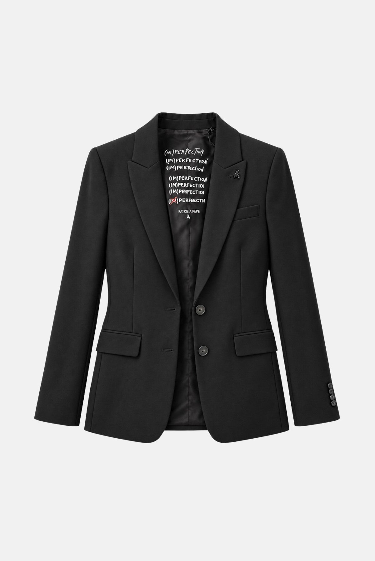 PATRIZIA PEPE Giacca blazer nera per uomo con chiusura monopetto, revers classici 5S757RA1WK K103 PATRIZIA PEPE