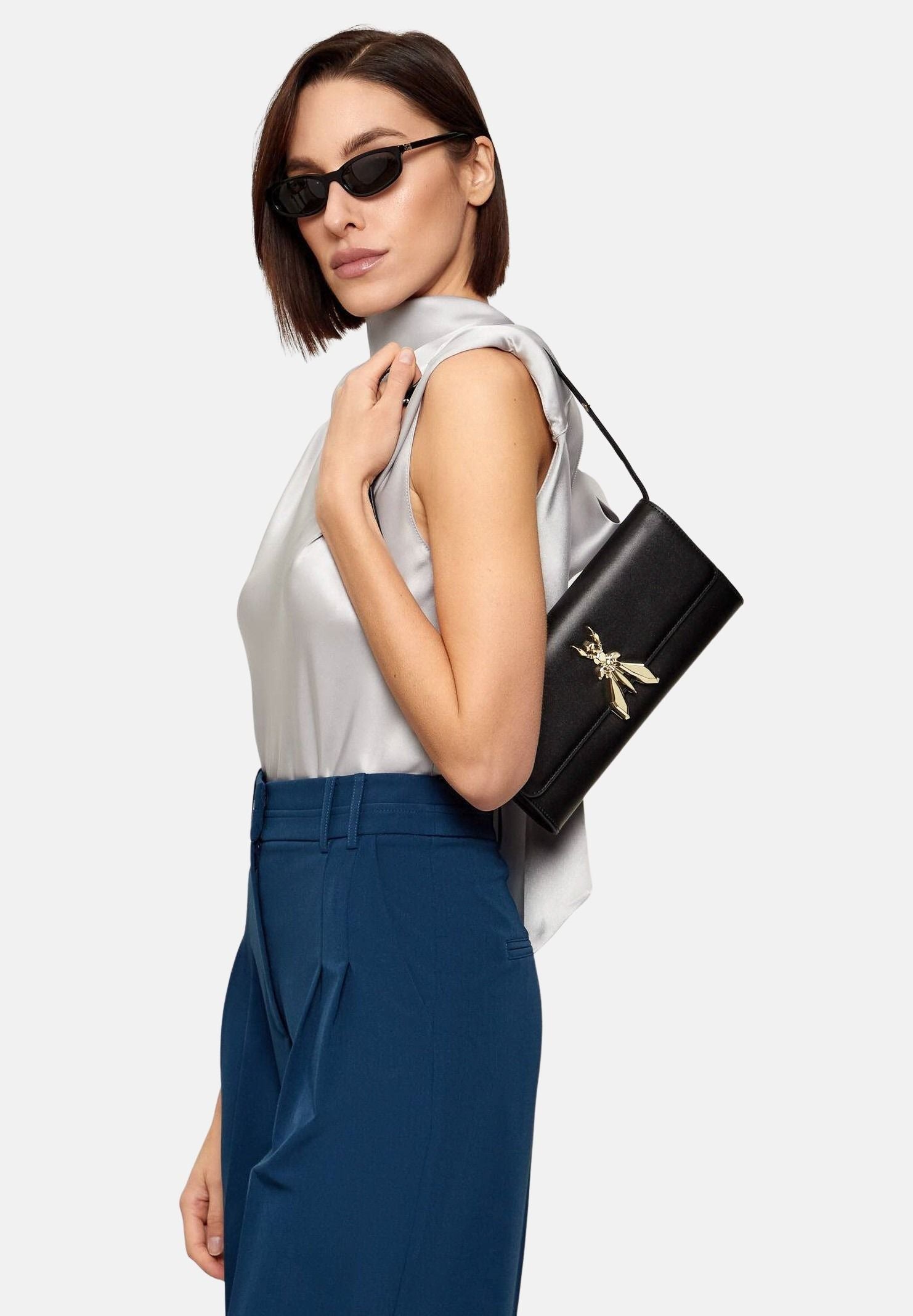 PATRIZIA PEPE Borsa a spalla Square Essential Fly nera da donna 8B0304L061 K103 PATRIZIA PEPE