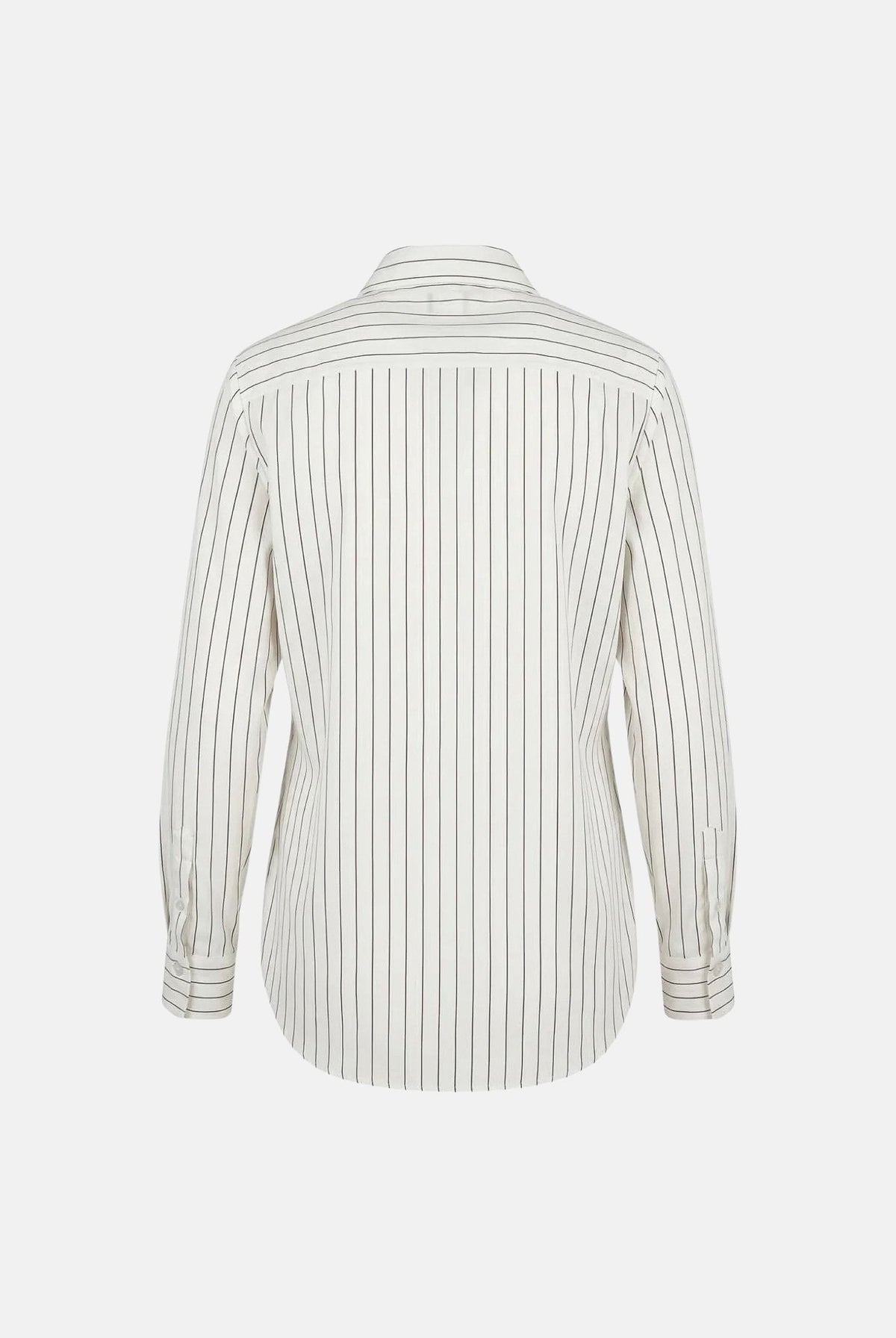 PATRIZIA PEPE Camicia manica lunga onyx-grigio da donna con colletto a punta e fantasia a righe sottili. 8C0339C0254 FG92 PATRIZIA PEPE