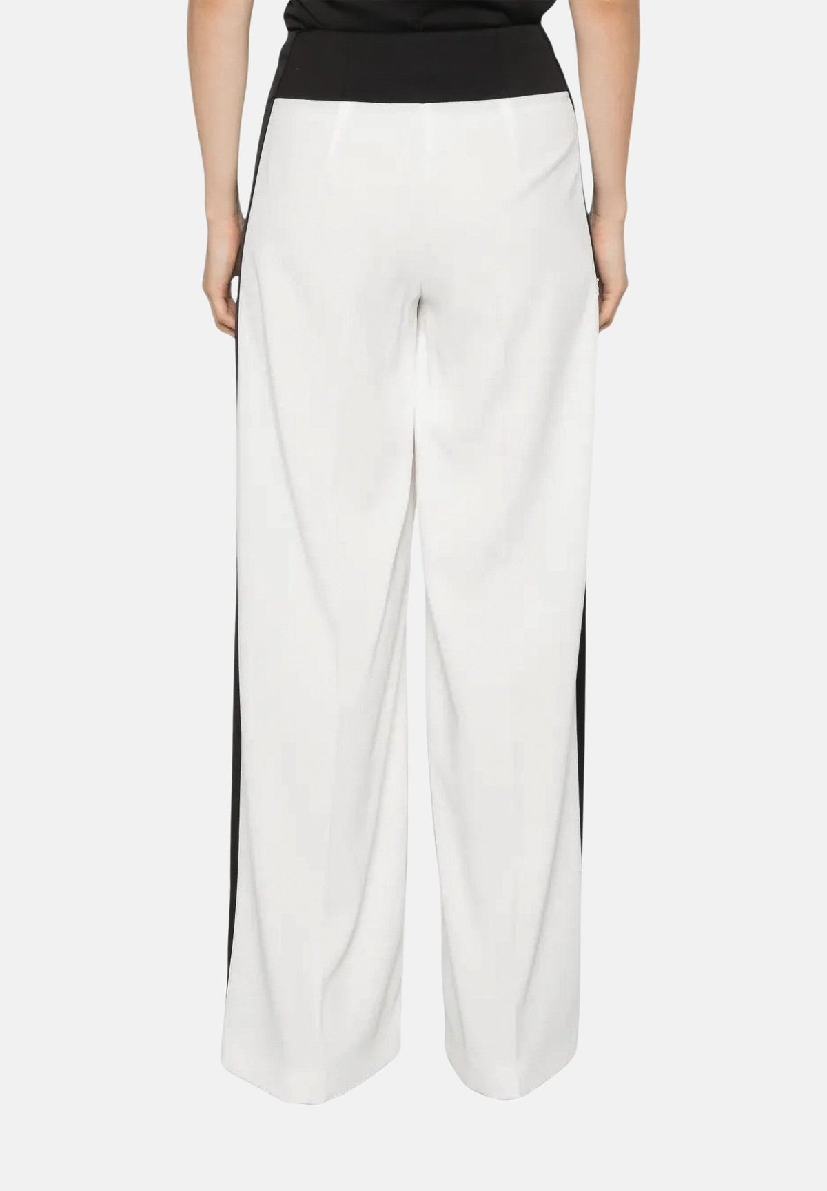 PATRIZIA PEPE Pantaloni eleganti bianchi da donna con inserti laterali a contrasto e vita regolare. 8P0244C7004 J526 PATRIZIA PEPE