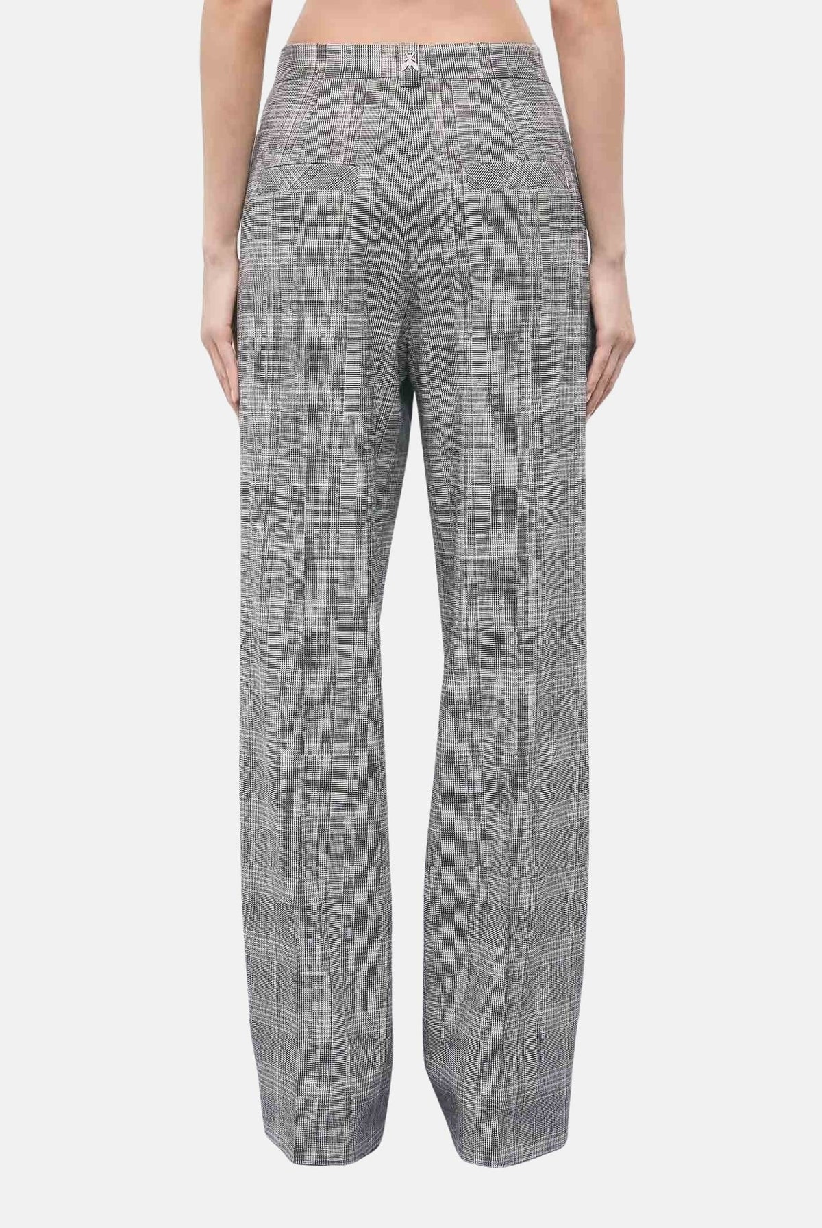 PATRIZIA PEPE Pantaloni eleganti brown check-marrone grigio da donna con fantasia a quadri e pinces frontali 8P0355C8003 F603 PATRIZIA PEPE