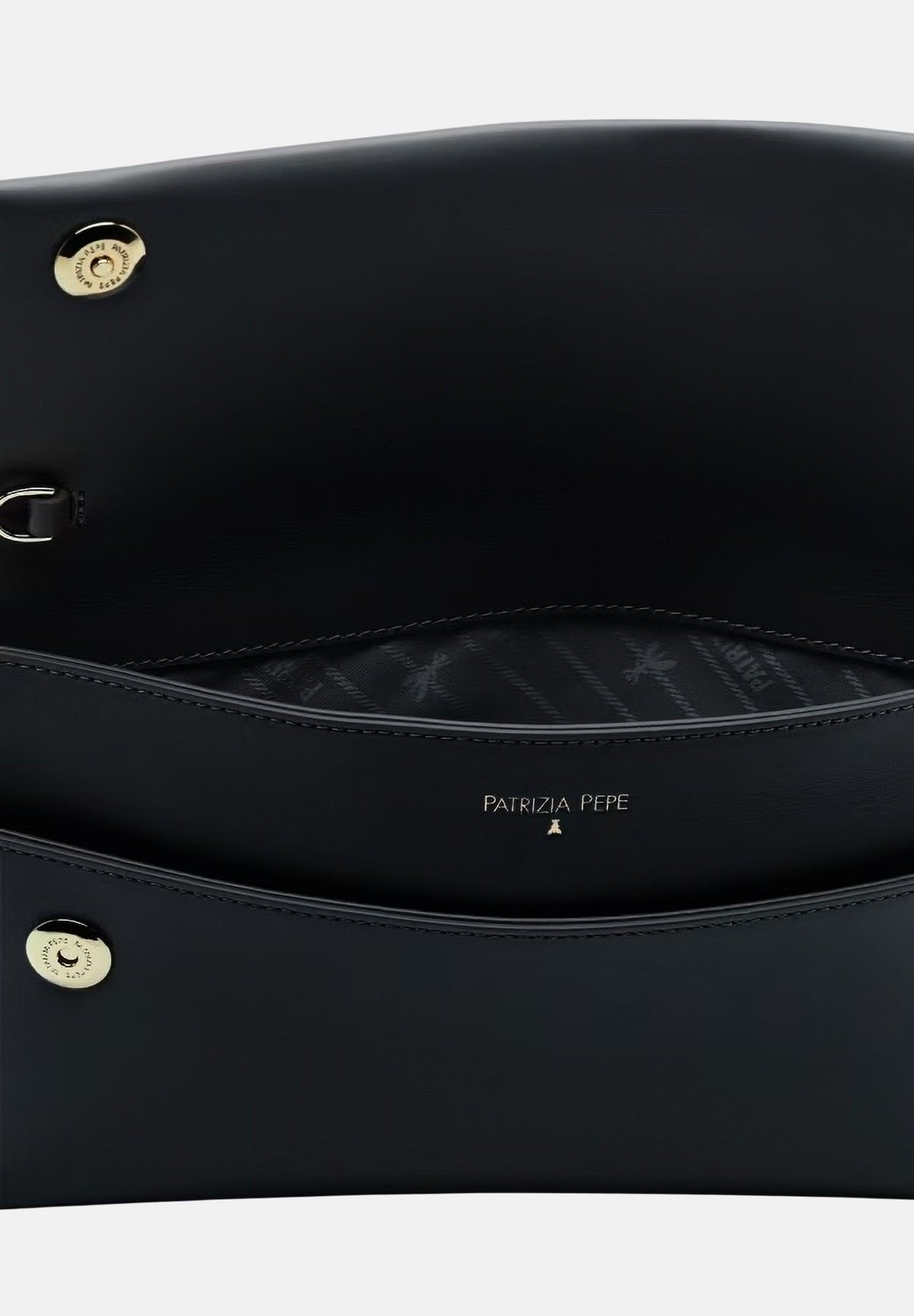 PATRIZIA PEPE Pochette FLY nera da donna in similpelle liscia dalla finitura opaca CB5460L011 K118 PATRIZIA PEPE