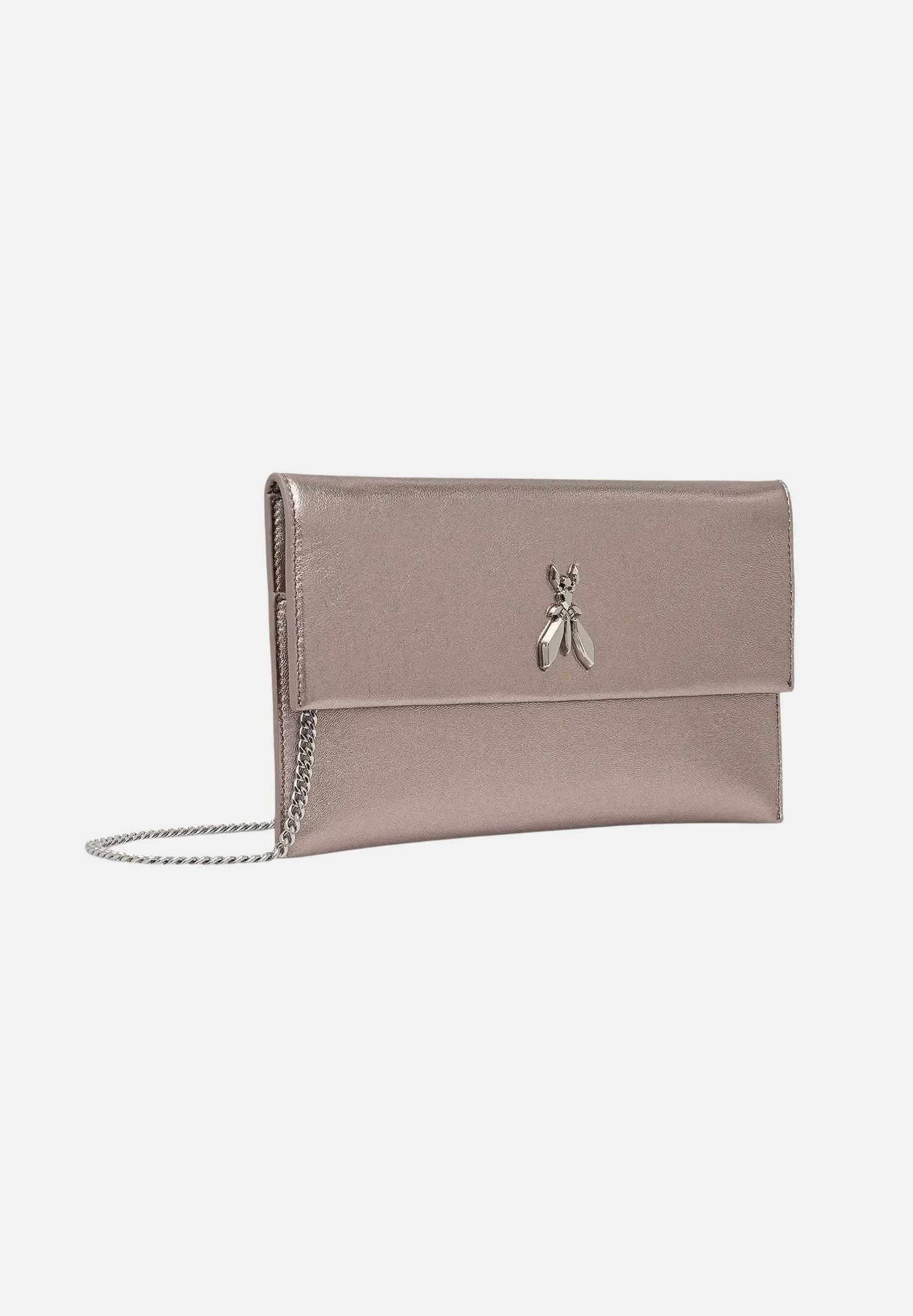 PATRIZIA PEPE Pochette Fly grigio metallizzato da donna CB5460L041 S765 PATRIZIA PEPE