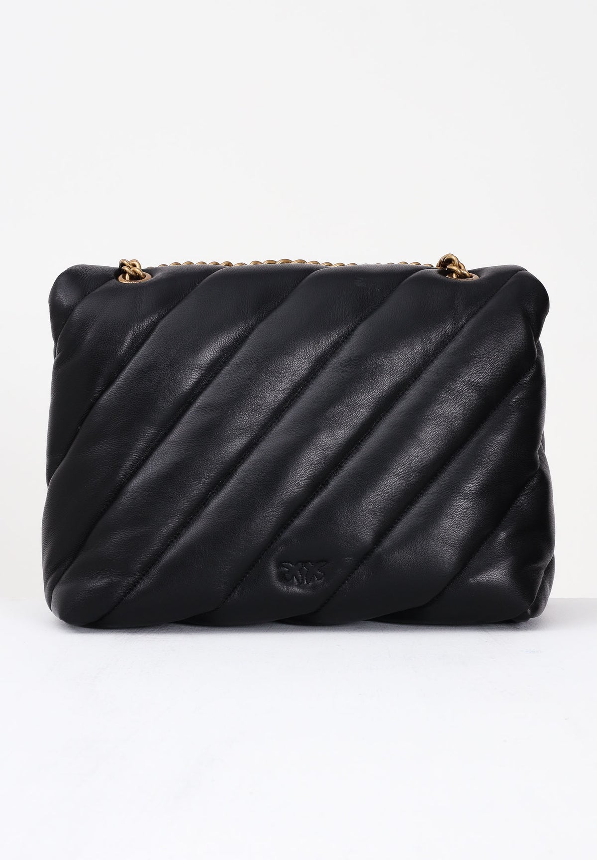 PINKO Borsa a tracolla Big Love Bag Puff nera da donna con motivo trapuntato 100037A0F2 Z99Q PINKO
