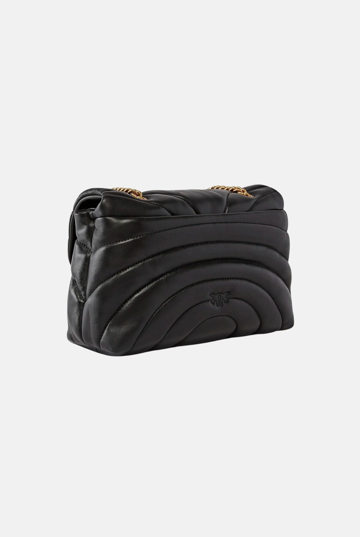 PINKO Borsa LOVE PUFF CLASSIC CL Nero Antique Gold da donna con motivo trapuntato Butterfly. 100038A1EX Z99Q PINKO