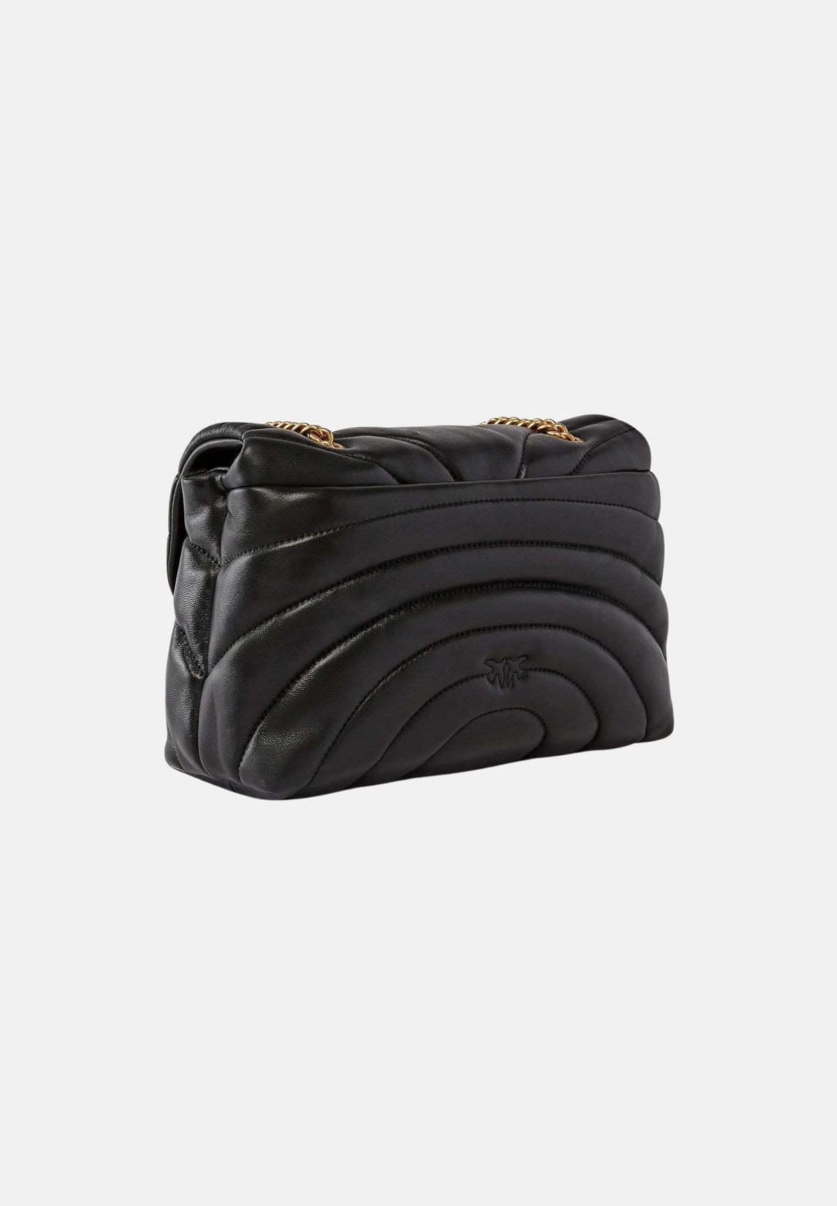PINKO Borsa LOVE PUFF CLASSIC CL Nero Antique Gold da donna con motivo trapuntato Butterfly. 100038A1EX Z99Q PINKO