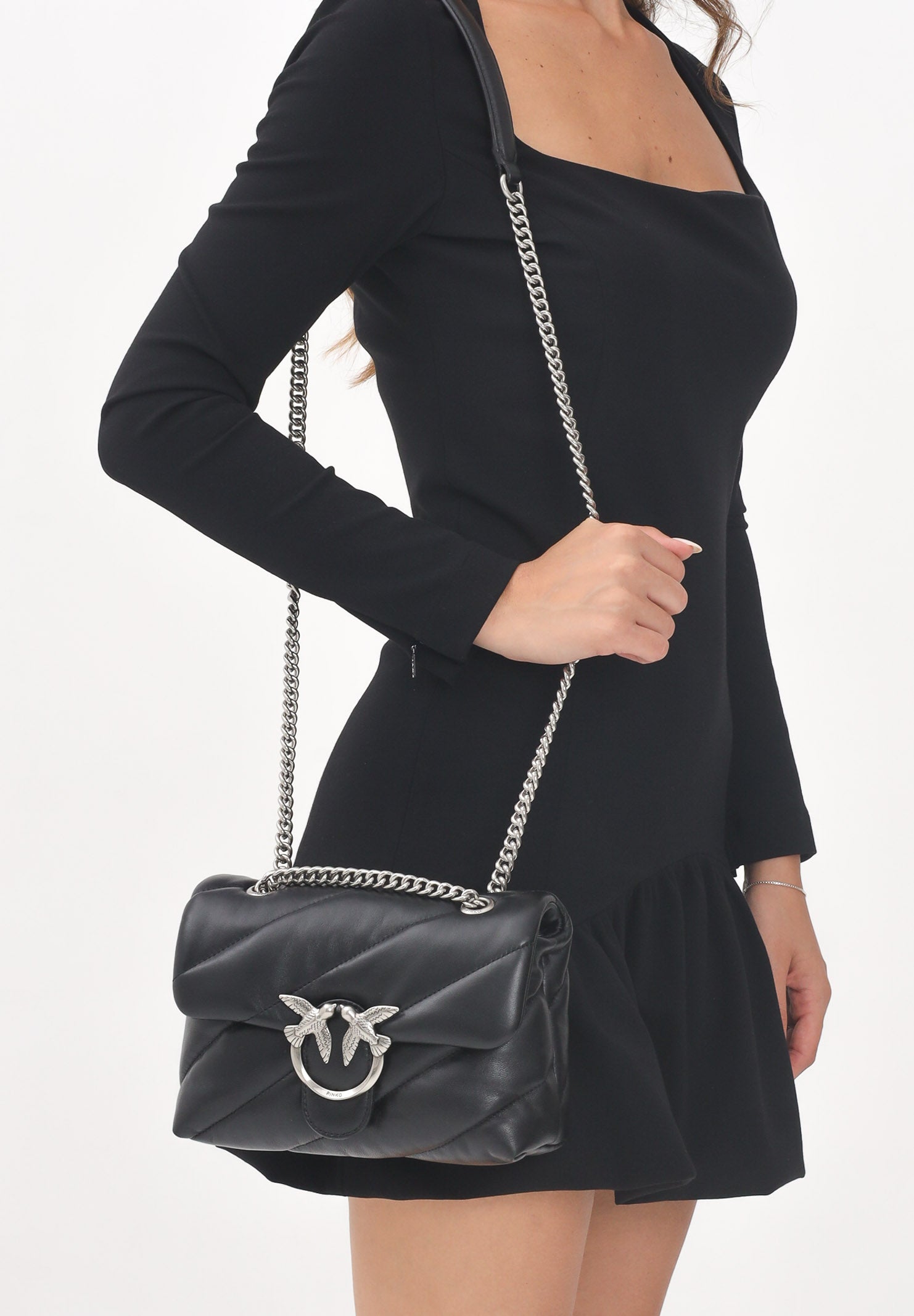 PINKO Borsa a tracolla Mini Love Bag Puff nera da donna 100039A0F2 Z99O PINKO
