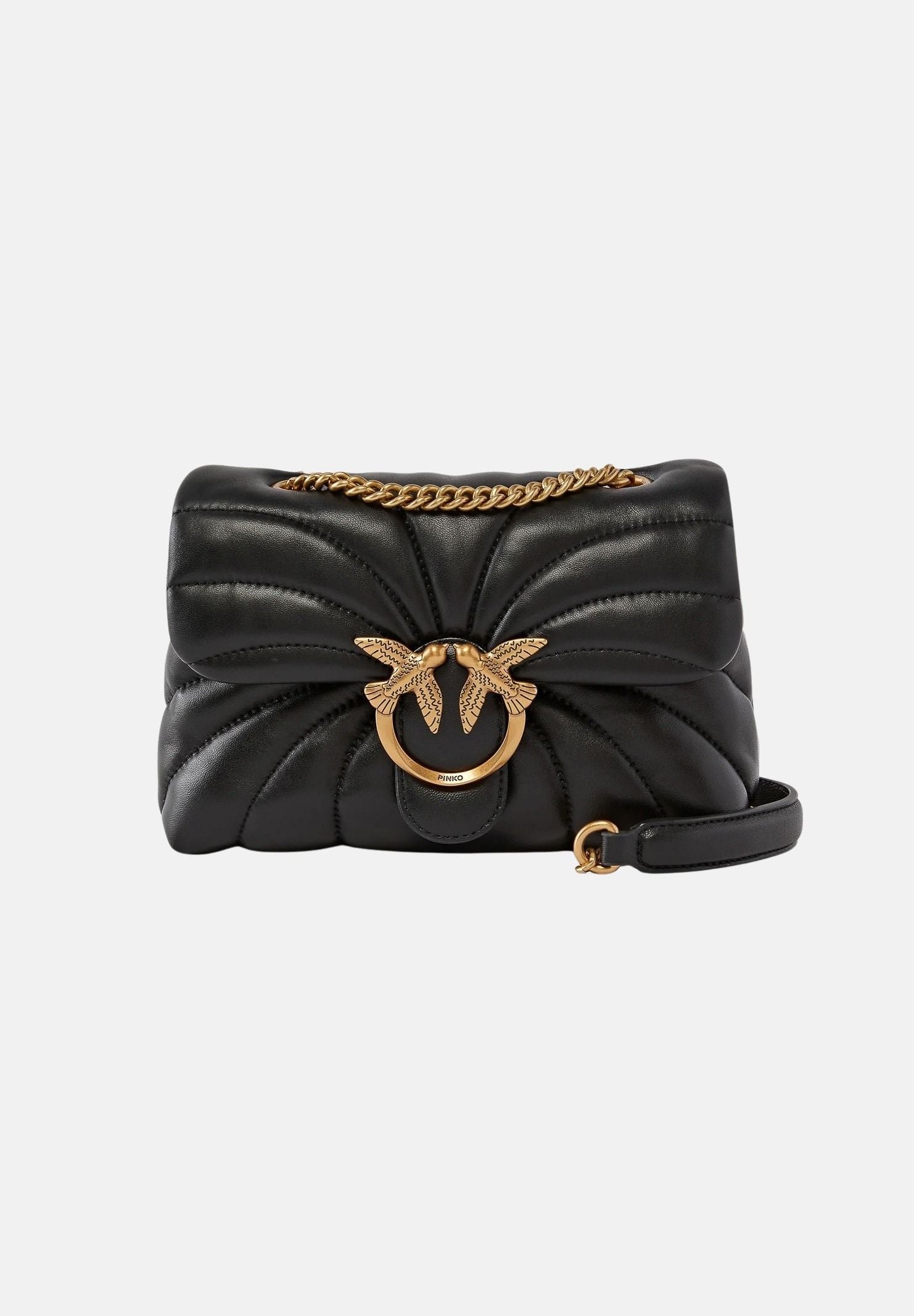 PINKO Borsa LOVE BAG PUFF BUTTERFLY MINI in nappa nera da donna con trapuntatura butterfly 100039A1EX Z99Q PINKO