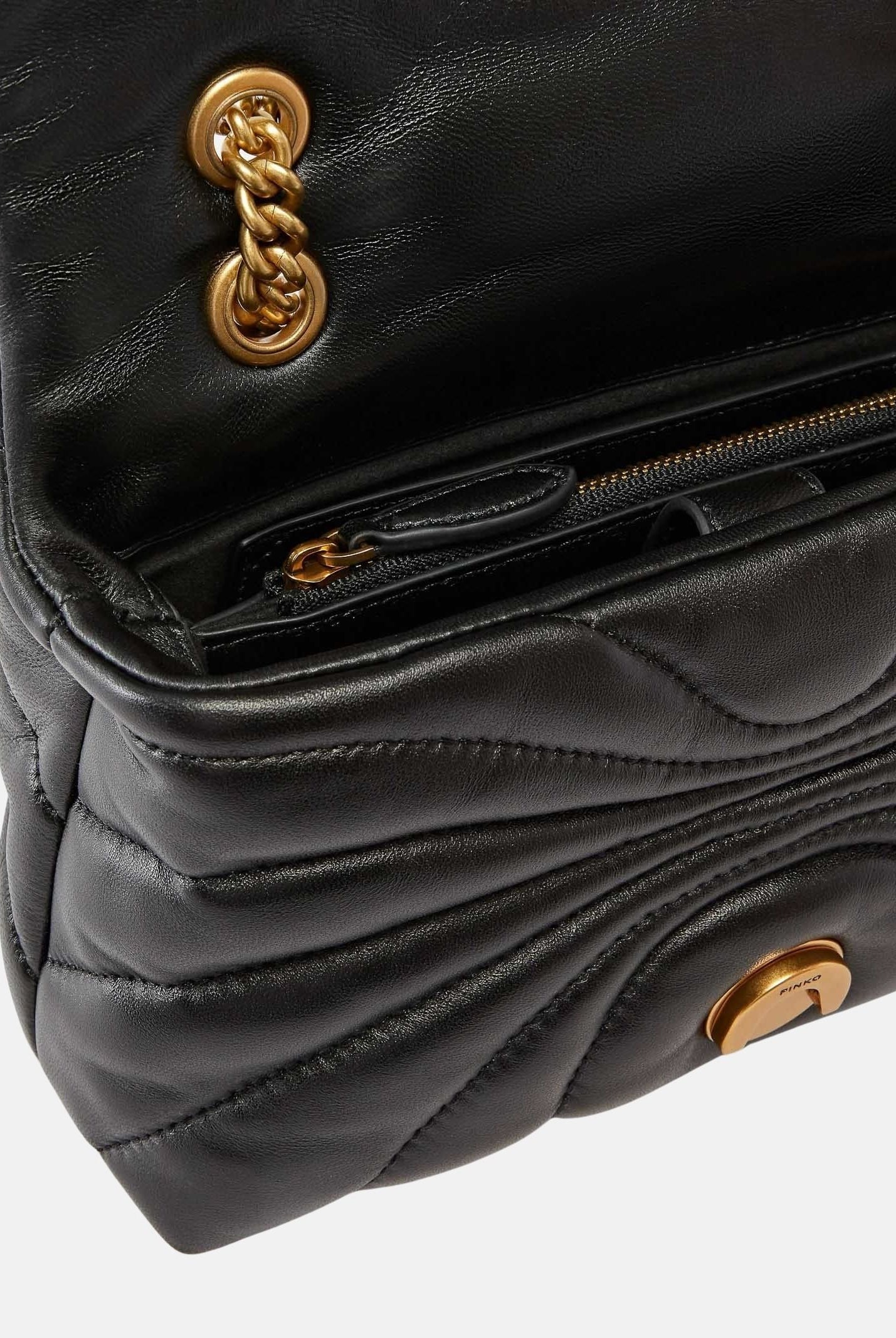 PINKO Borsa LOVE BAG PUFF BUTTERFLY MINI in nappa nera da donna con trapuntatura butterfly 100039A1EX Z99Q PINKO