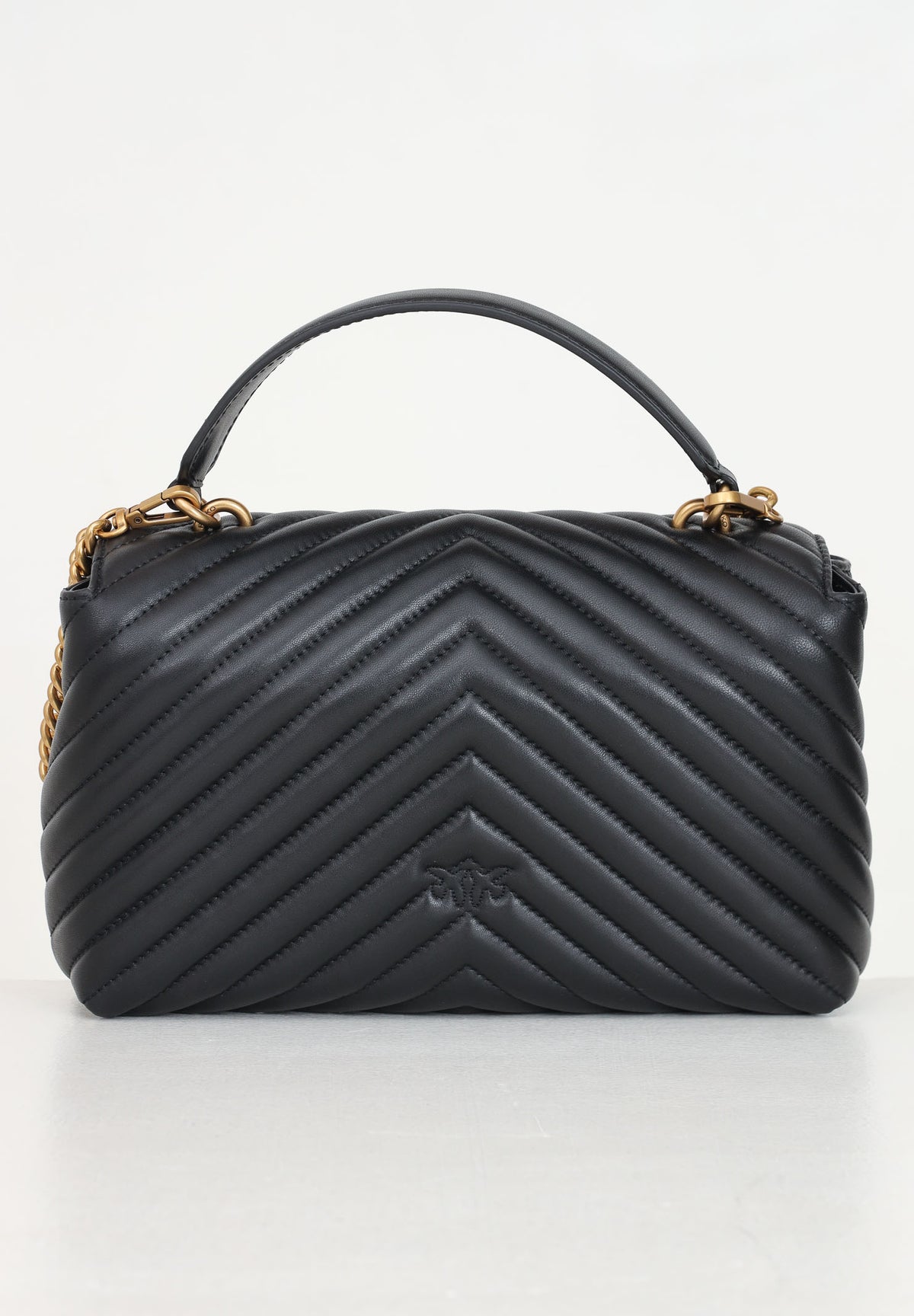 PINKO Borsa a mano Classic Love Bag Puff nera da donna con motivo chevron. 100043A0GK Z99Q PINKO