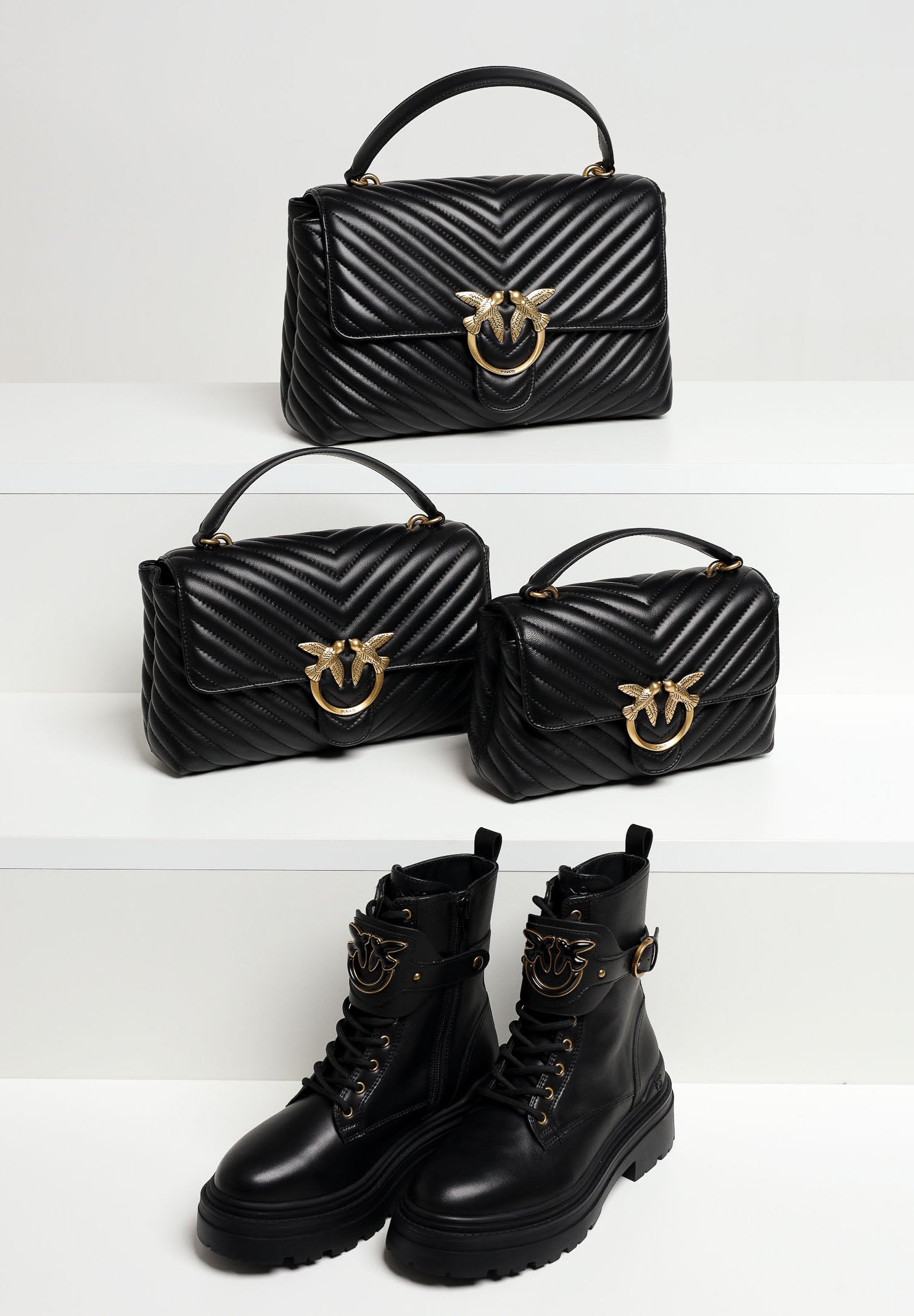 PINKO Borsa a mano Classic Love Bag Puff nera da donna 100043A0GK Z99Q PINKO