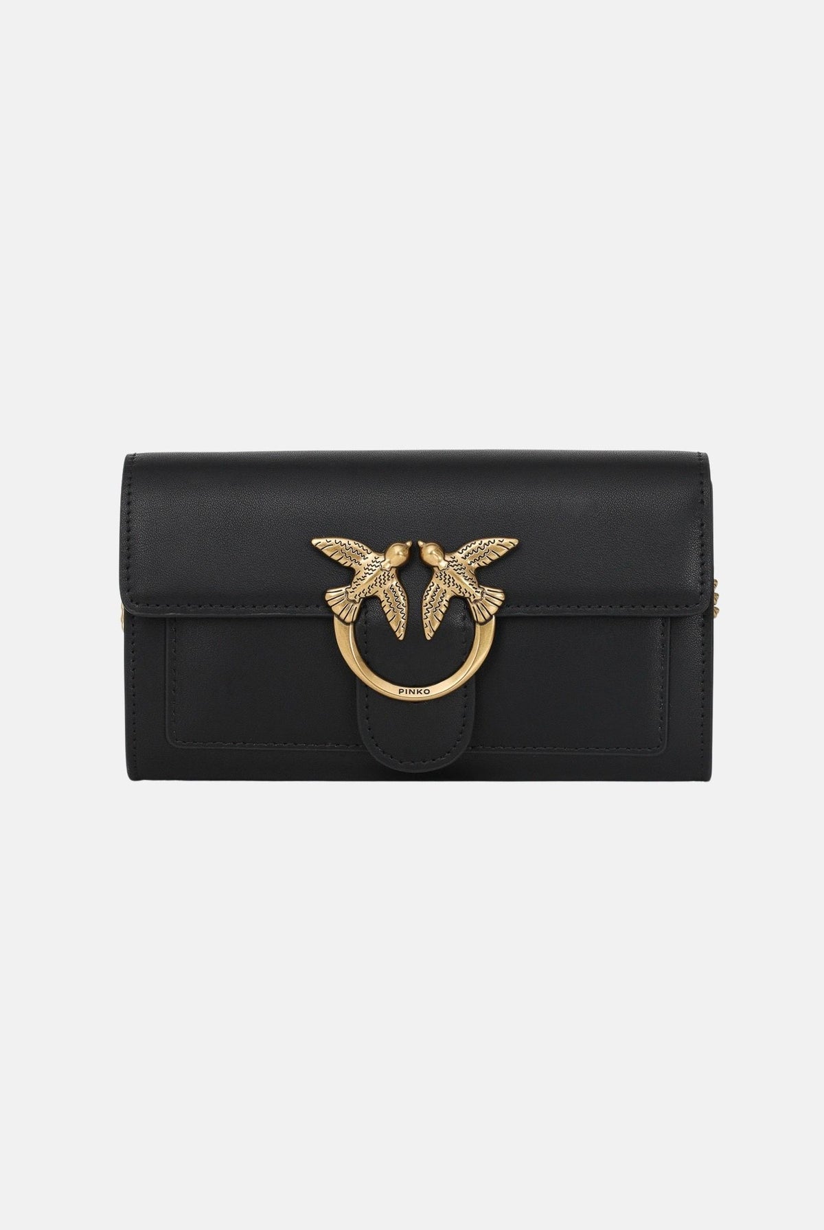 PINKO Borsa LOVE ONE WALLET C mini a tracolla Nero Antique Gold da donna 100062A0F1 Z99Q PINKO