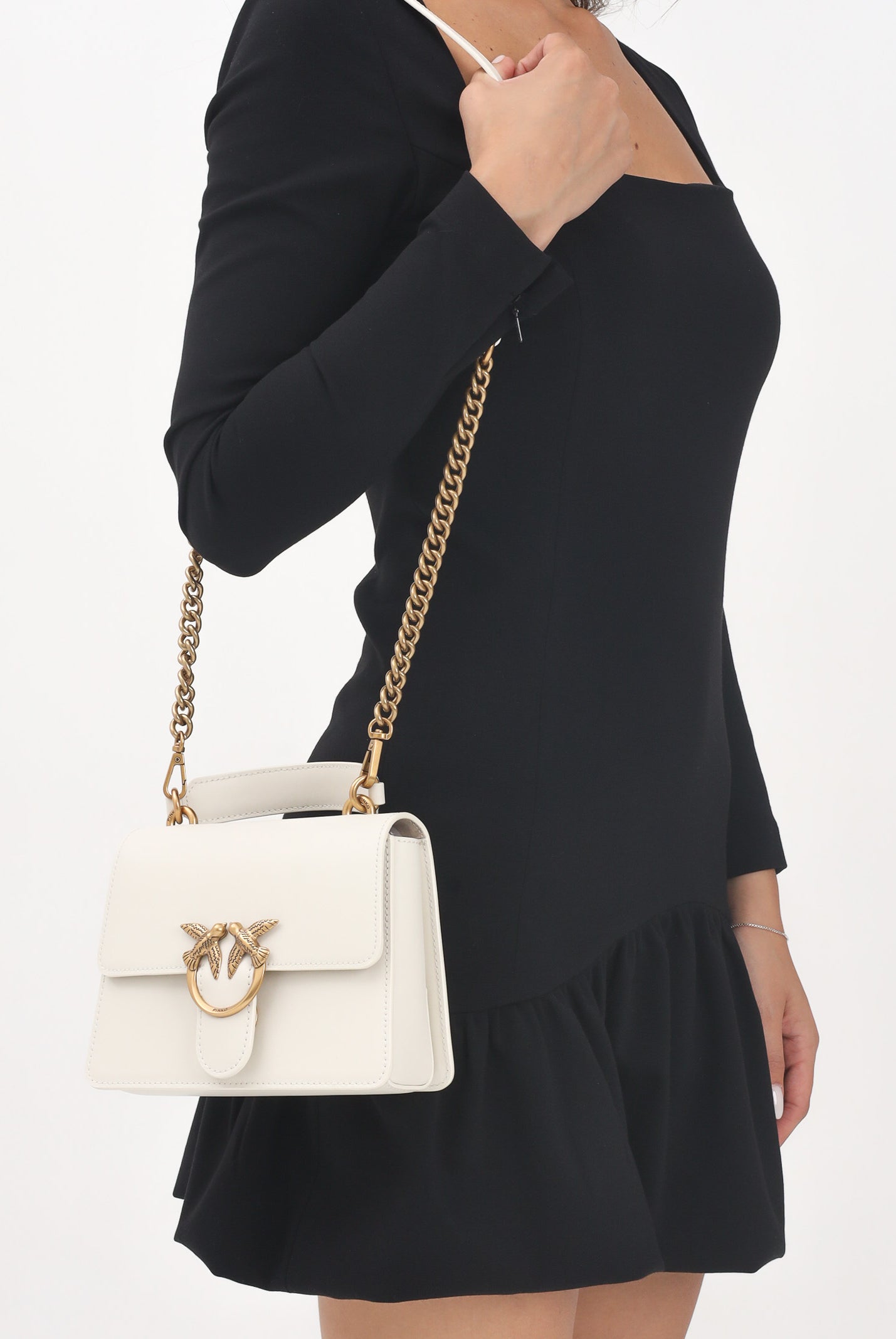 PINKO Borsa a mano Mini Love Bag One Top Handle Light panna da donna 100071A0F1 Z14Q PINKO