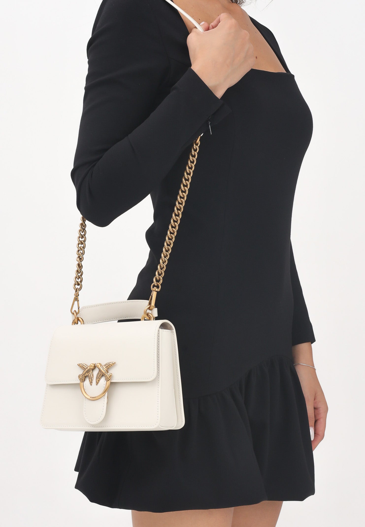 PINKO Borsa a mano Mini Love Bag One Top Handle Light panna da donna 100071A0F1 Z14Q PINKO