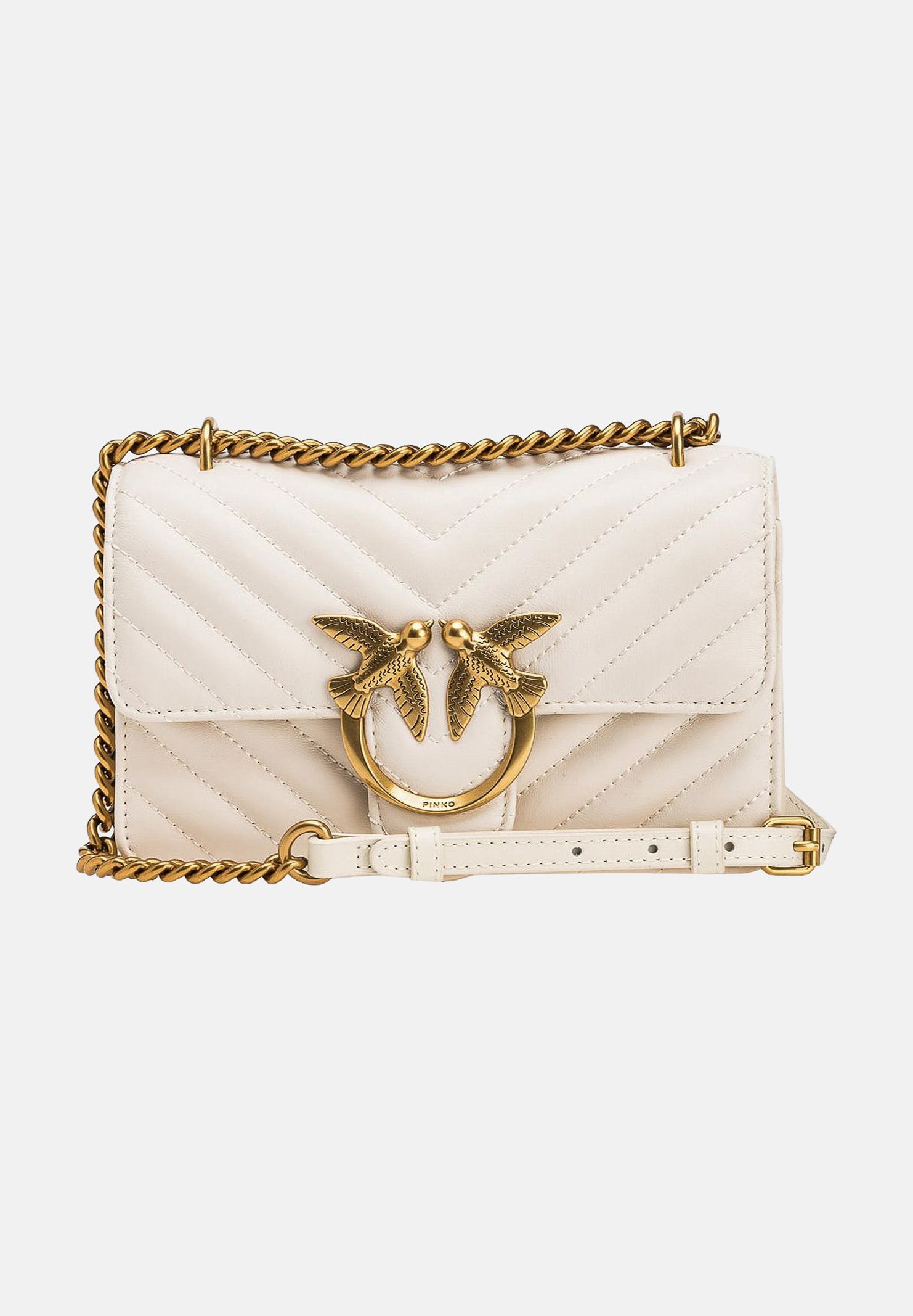 PINKO Borsa a tracolla Love Bag One Chevron panna da donna 100074A0GK Z14Q PINKO