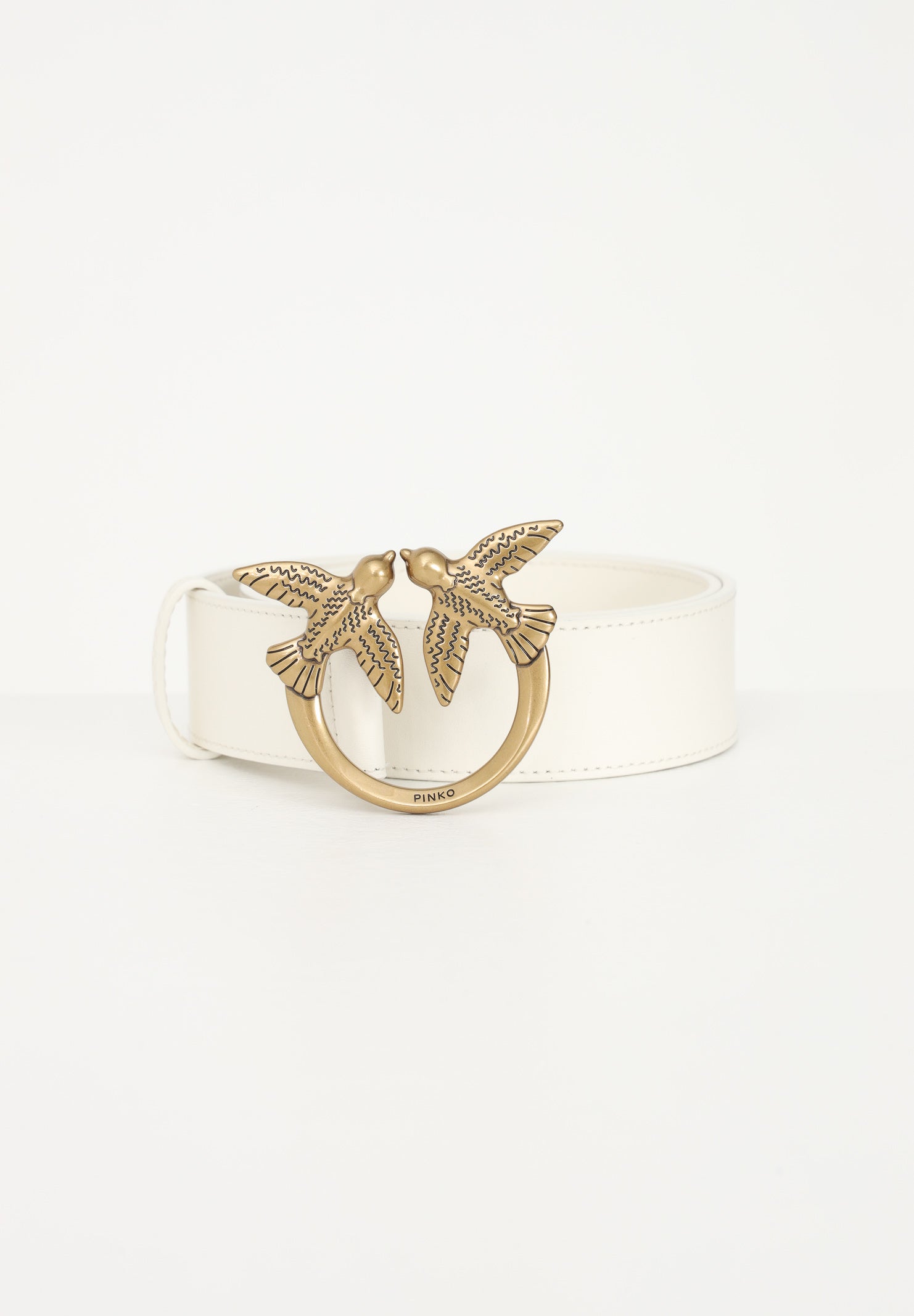 PINKO Cintura bianca da donna con fibbia Love Birds Diamond Cut 100120A0F1 Z14Q PINKO